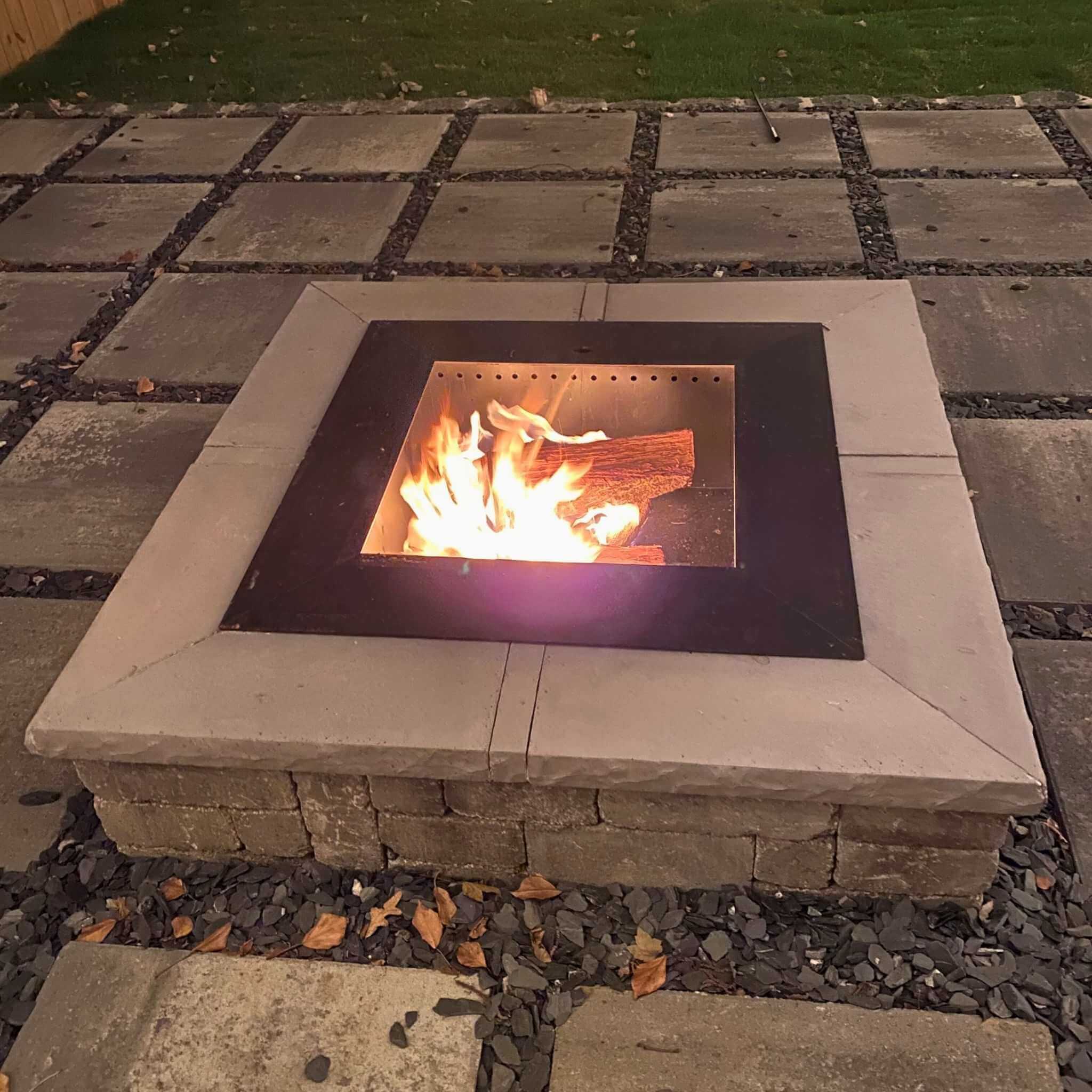 DIY Smokeless Square Fire Pit Kit - Travertine & More