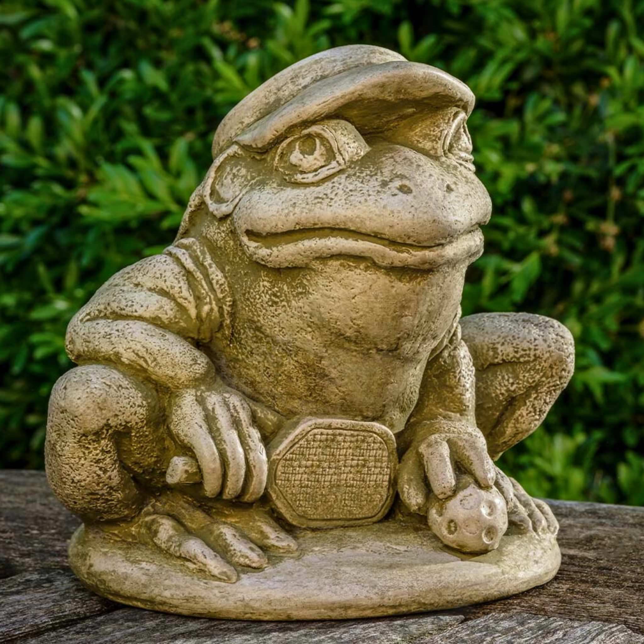 Pickleball Frog Concrete Statue - Campania