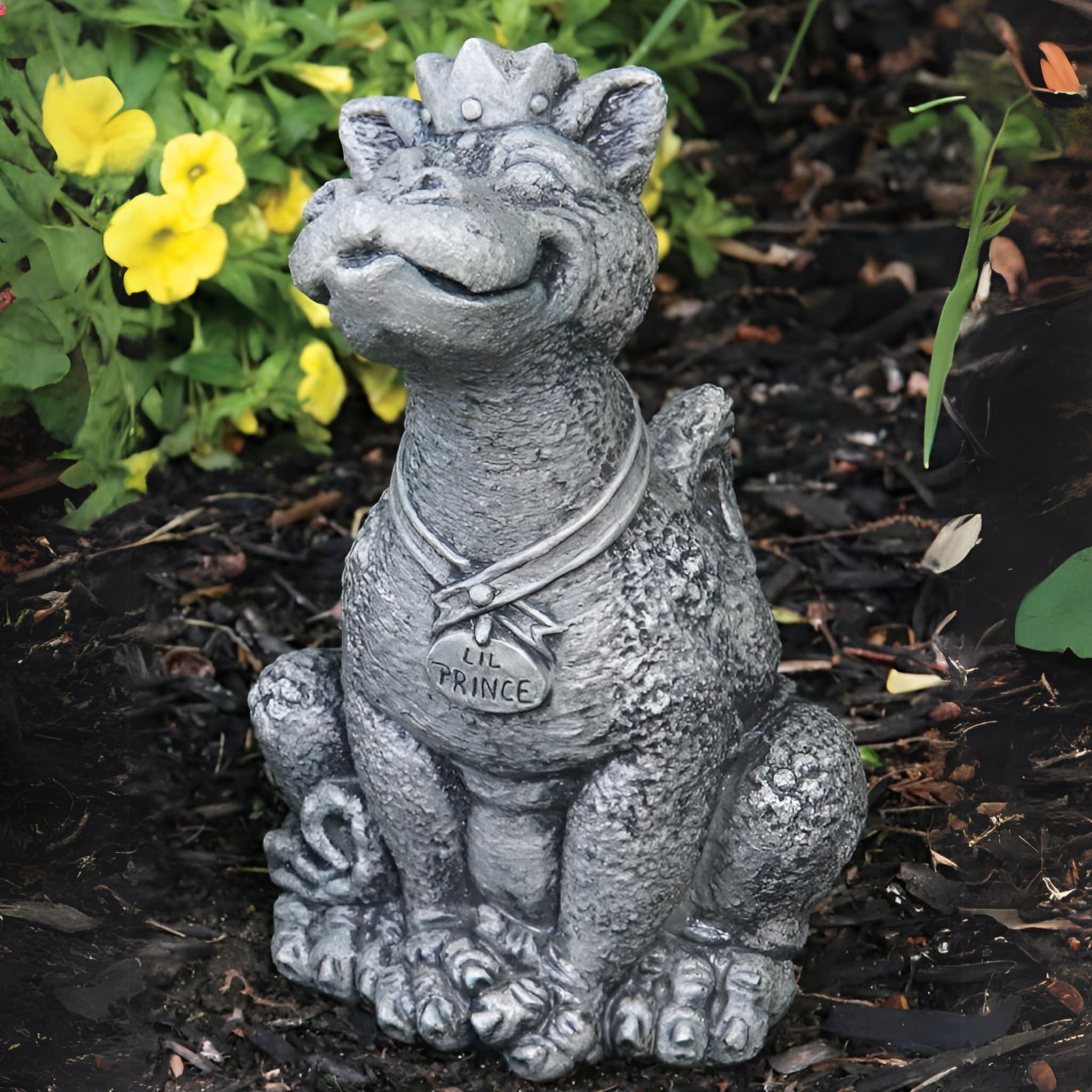 Lil Dragon "Prince" Concrete Garden Statue - Massarellis #5113