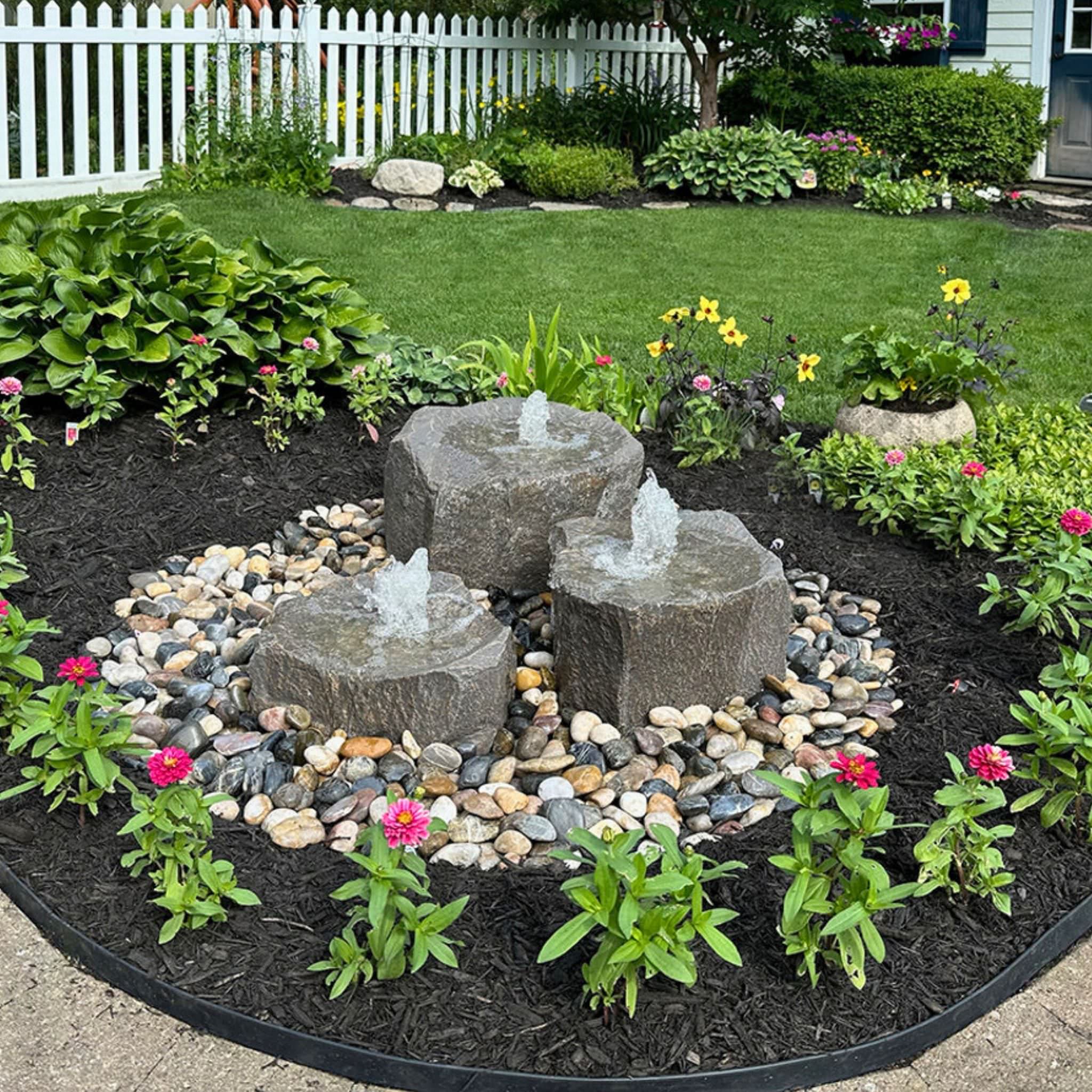 Triple Falls GFRC Boulder Fountain - Complete Kit - Blue Thumb