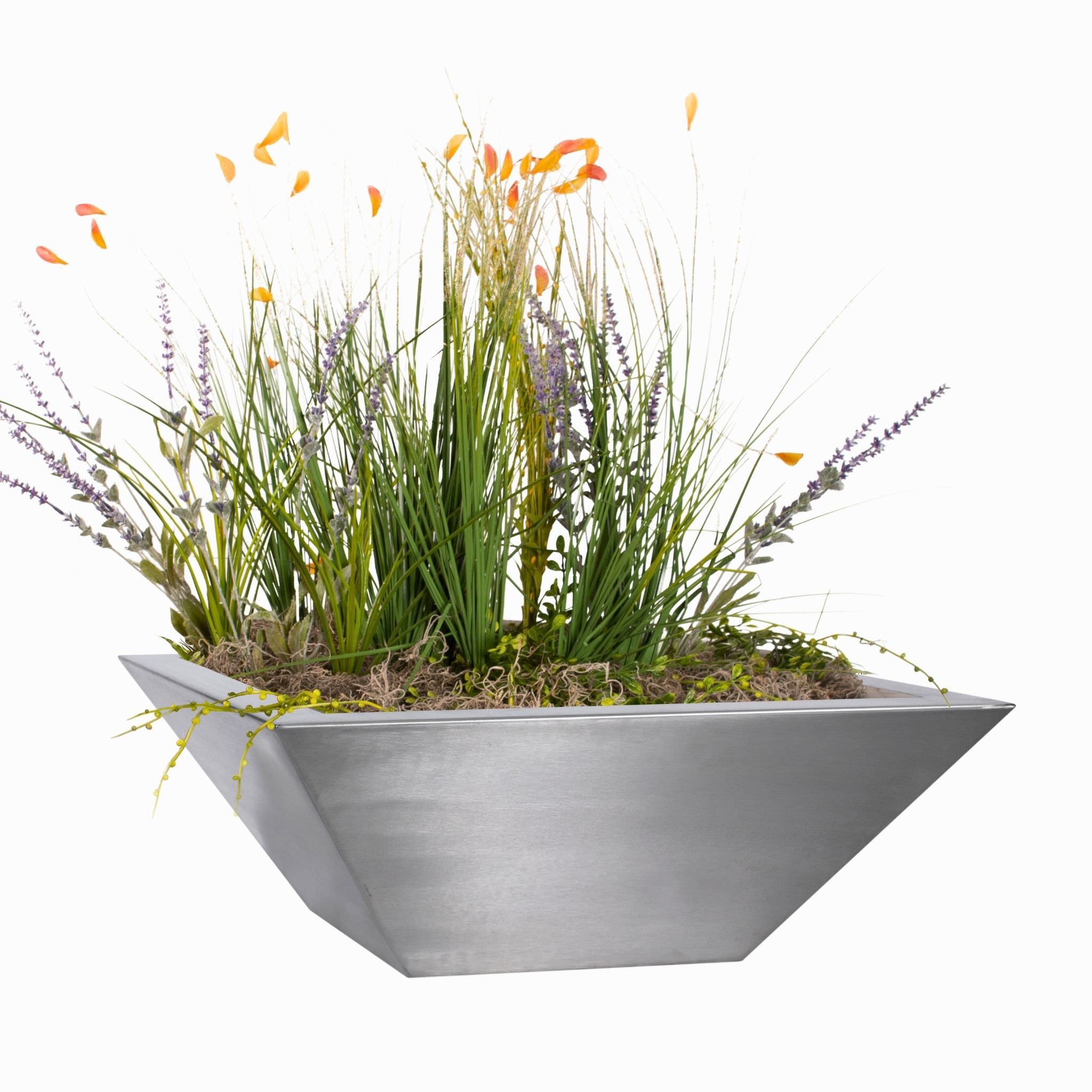 "Maya" Stainless Steel Box Planter - The Outdoor Plus