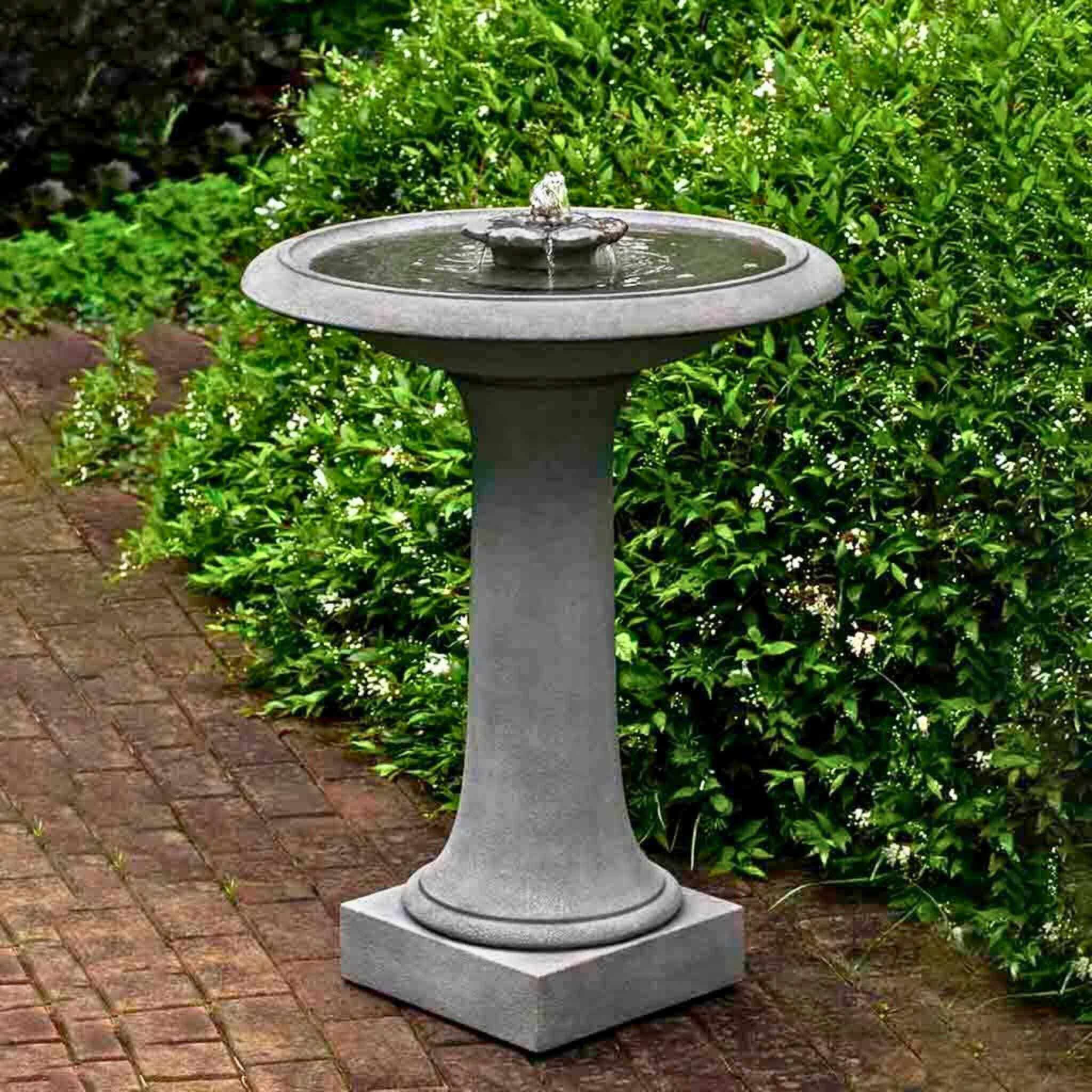 Camellia Concrete Birdbath Fountain - Campania #FT311