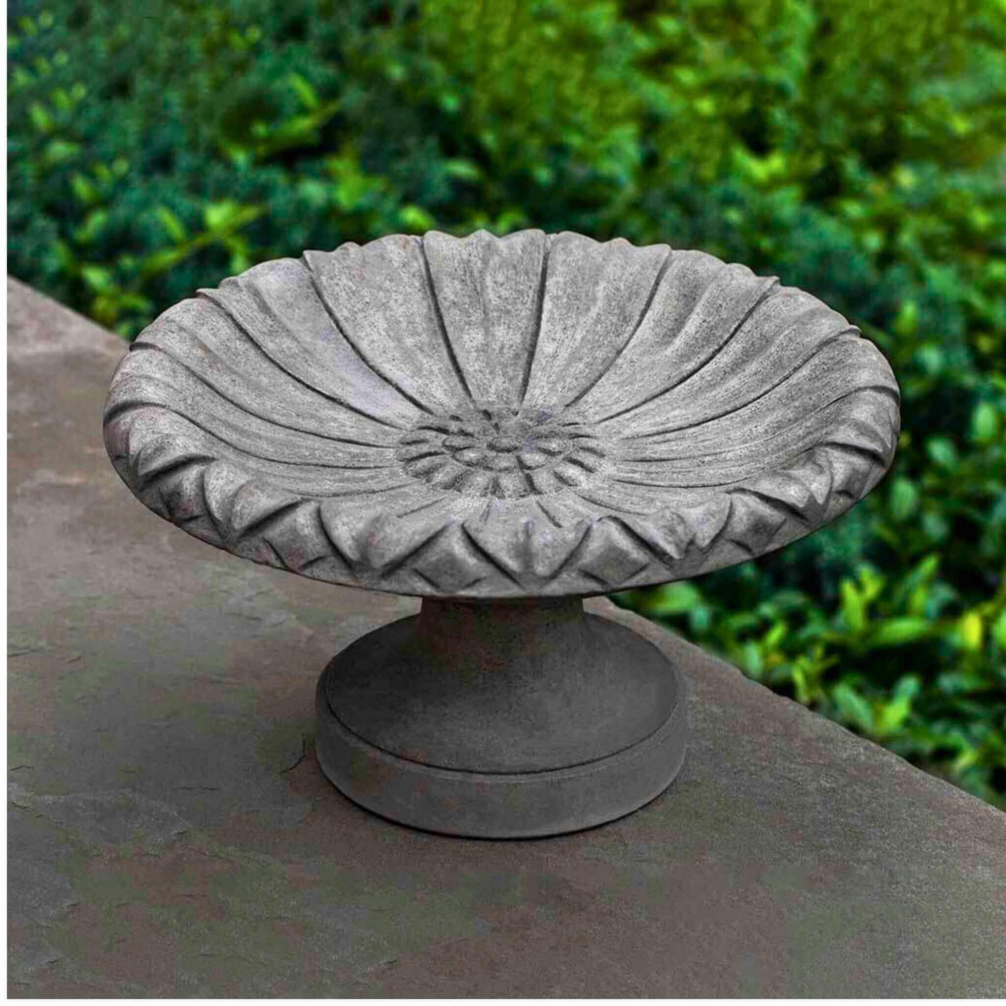 Lotus Concrete Bird Bath - Campania #B184