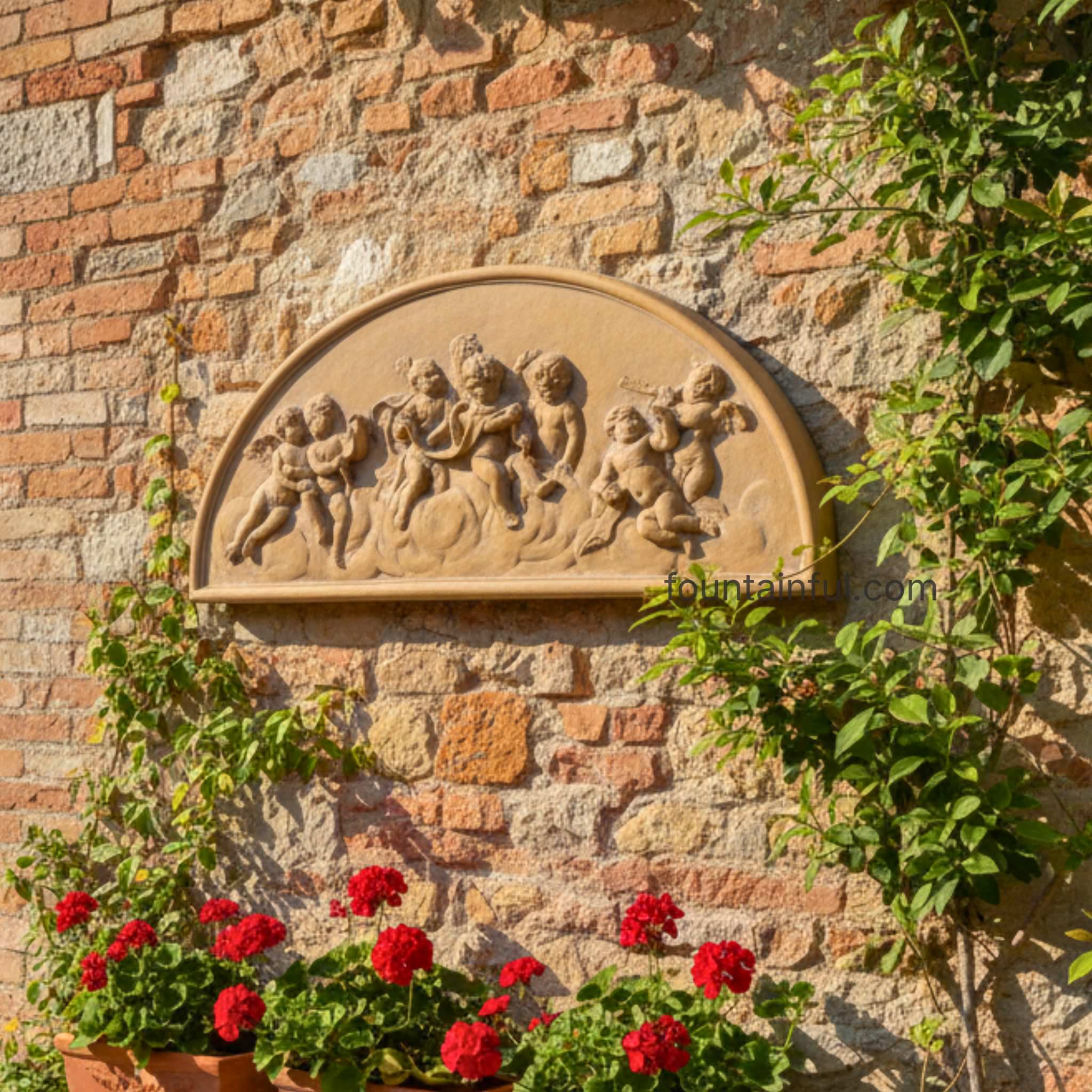 Michelangelo Angels Concrete Wall Plaque - Giannini #3014