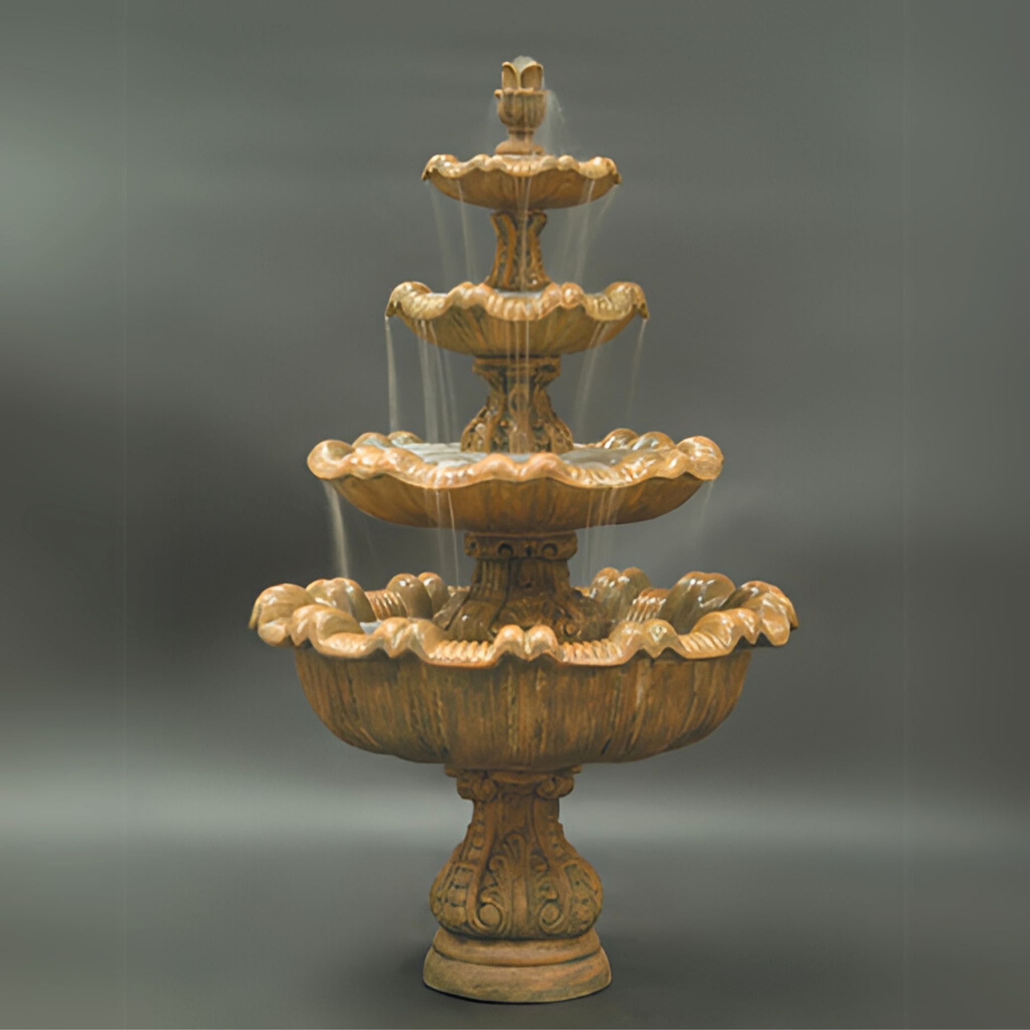 Italian Tall 4-Tier Concrete Fountain - Fiore #IT4