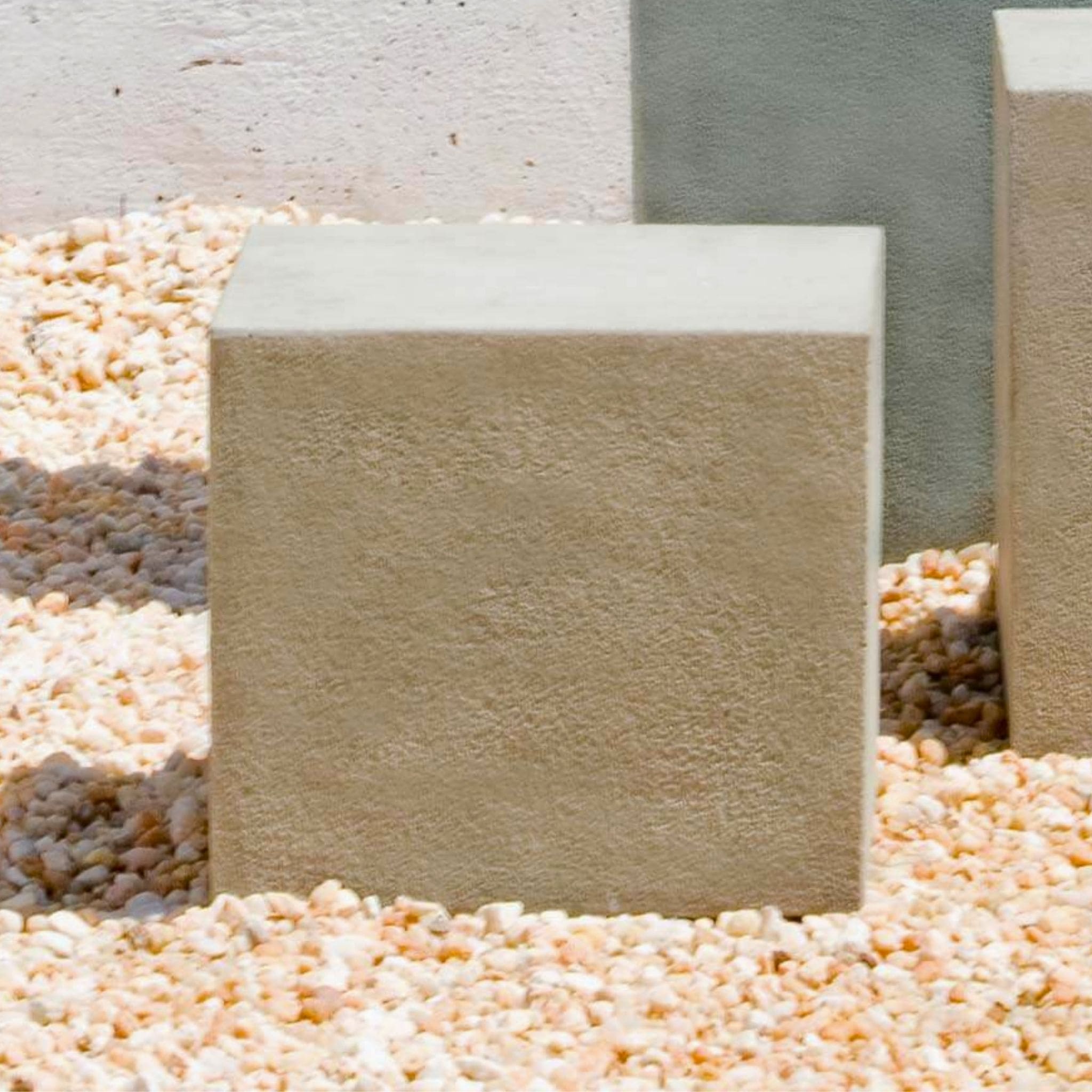 Short Square Textured Concrete Pedestal - Campania #PD171