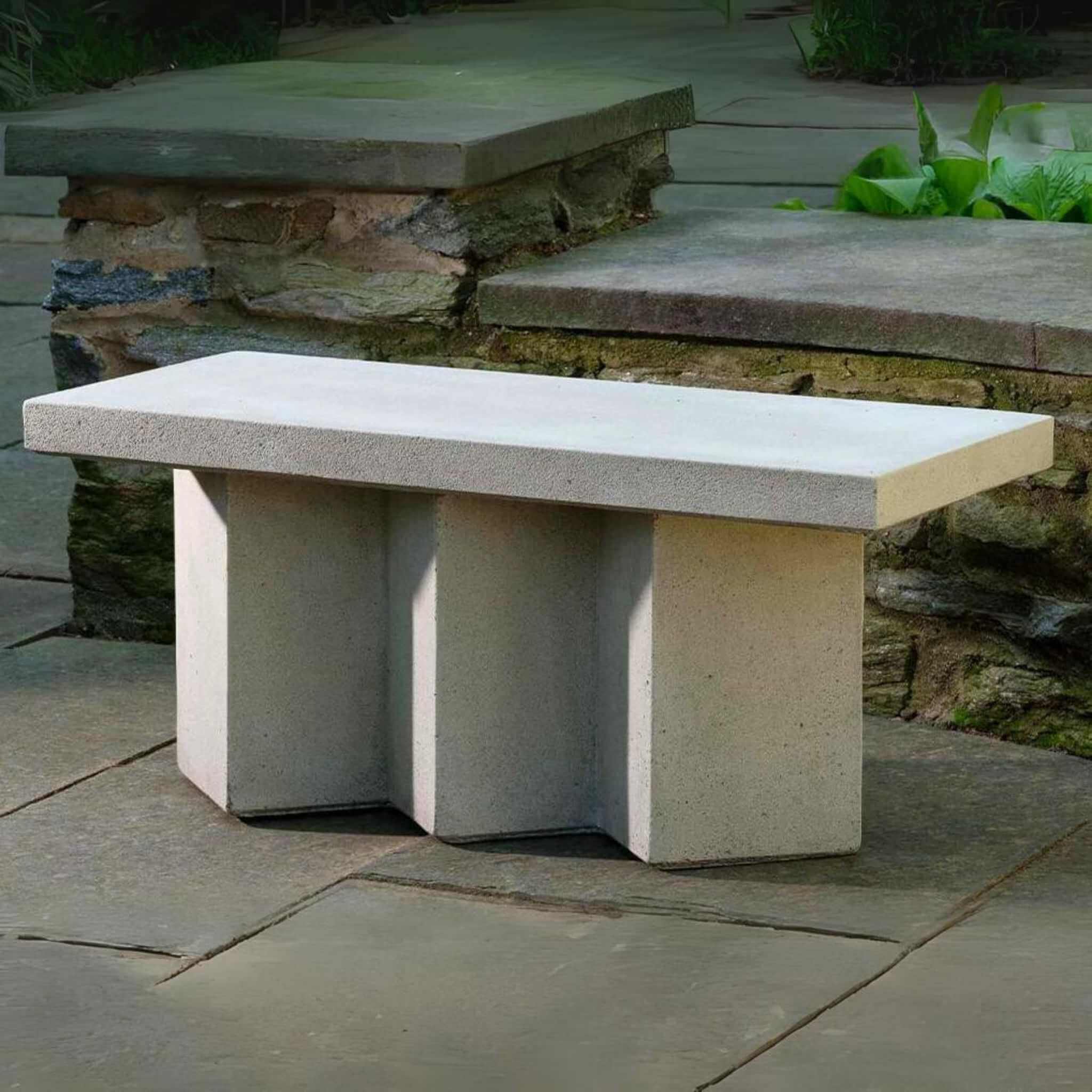 Accordion Concrete Garden Bench - Campania #BE150