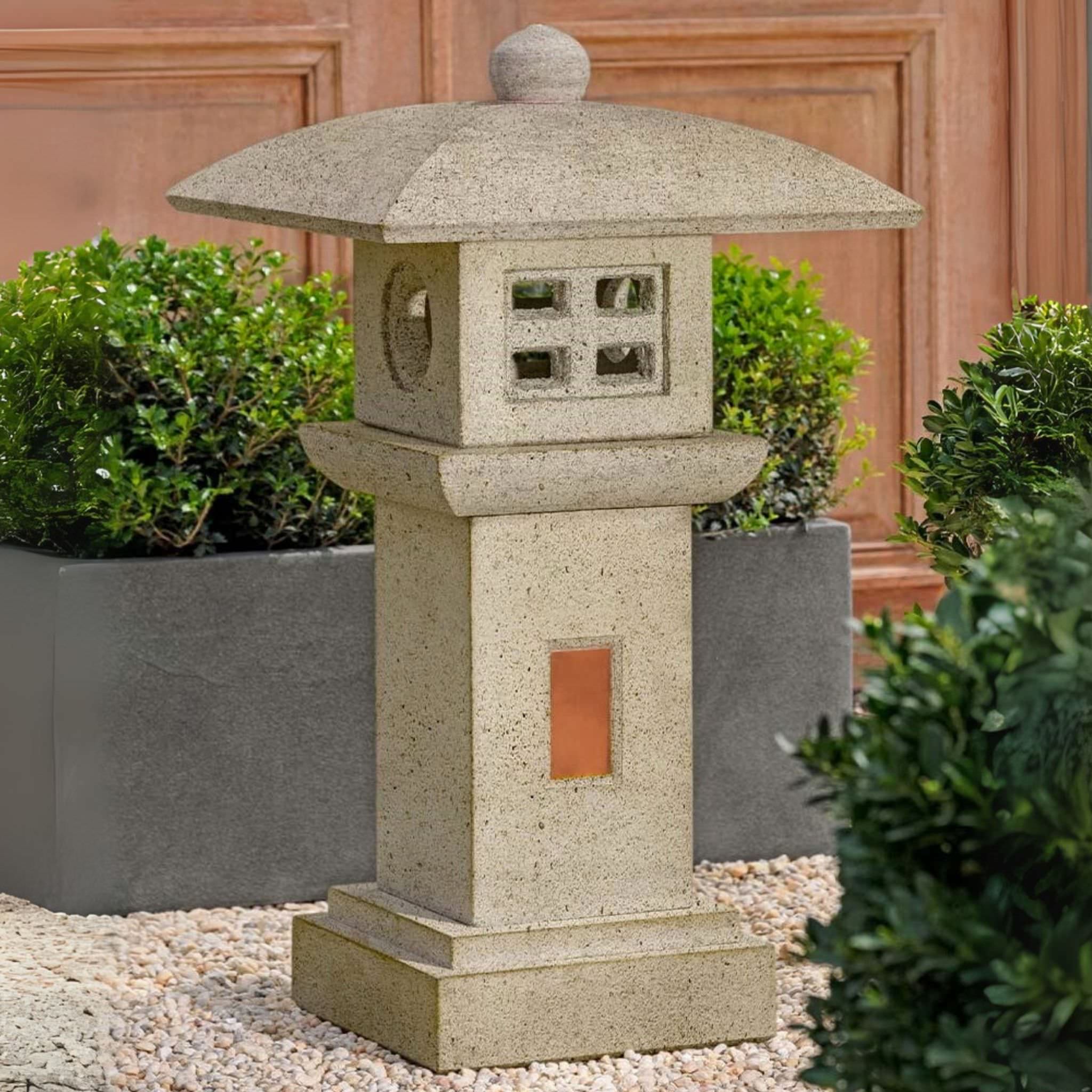 Ana Ly Lantern Concrete Garden Statue - Campania #OR189