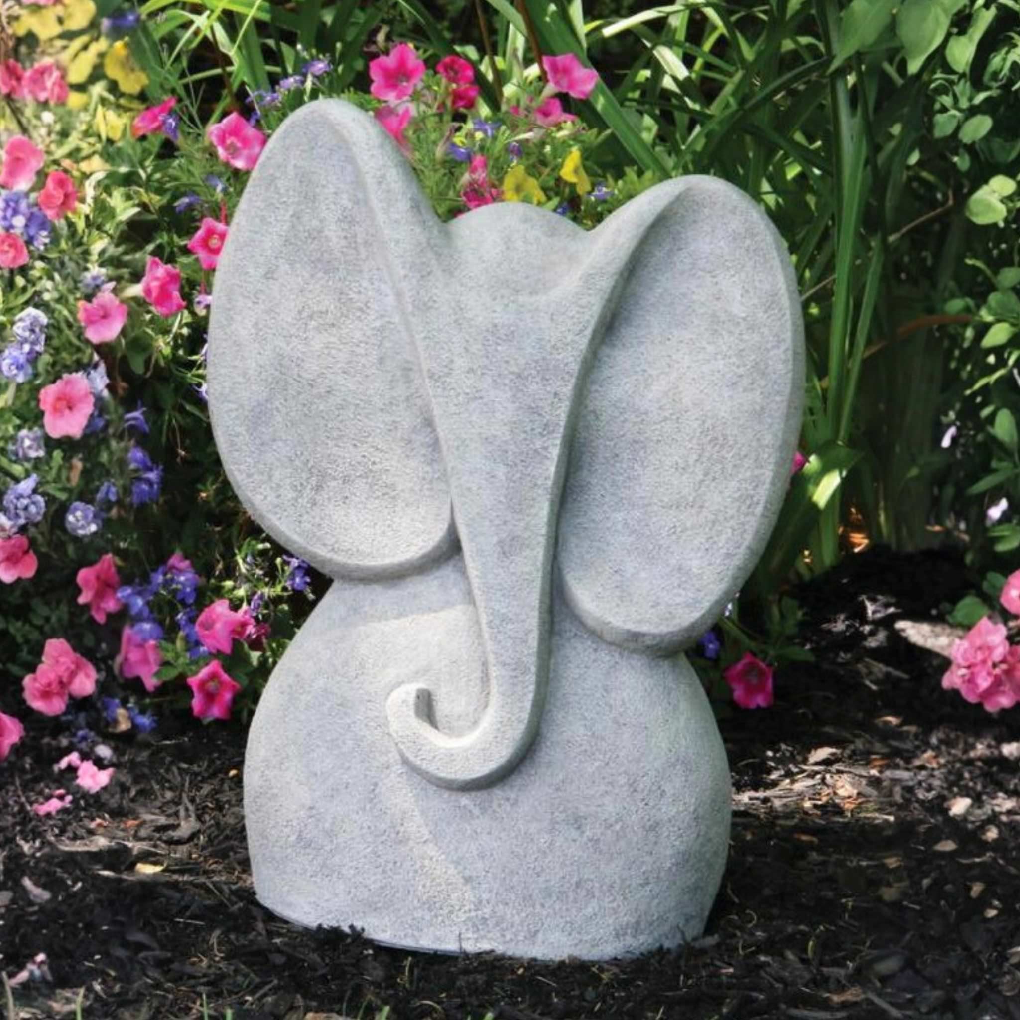 Contemporary Elephant Concrete Garden Statue - Massarellis #7599