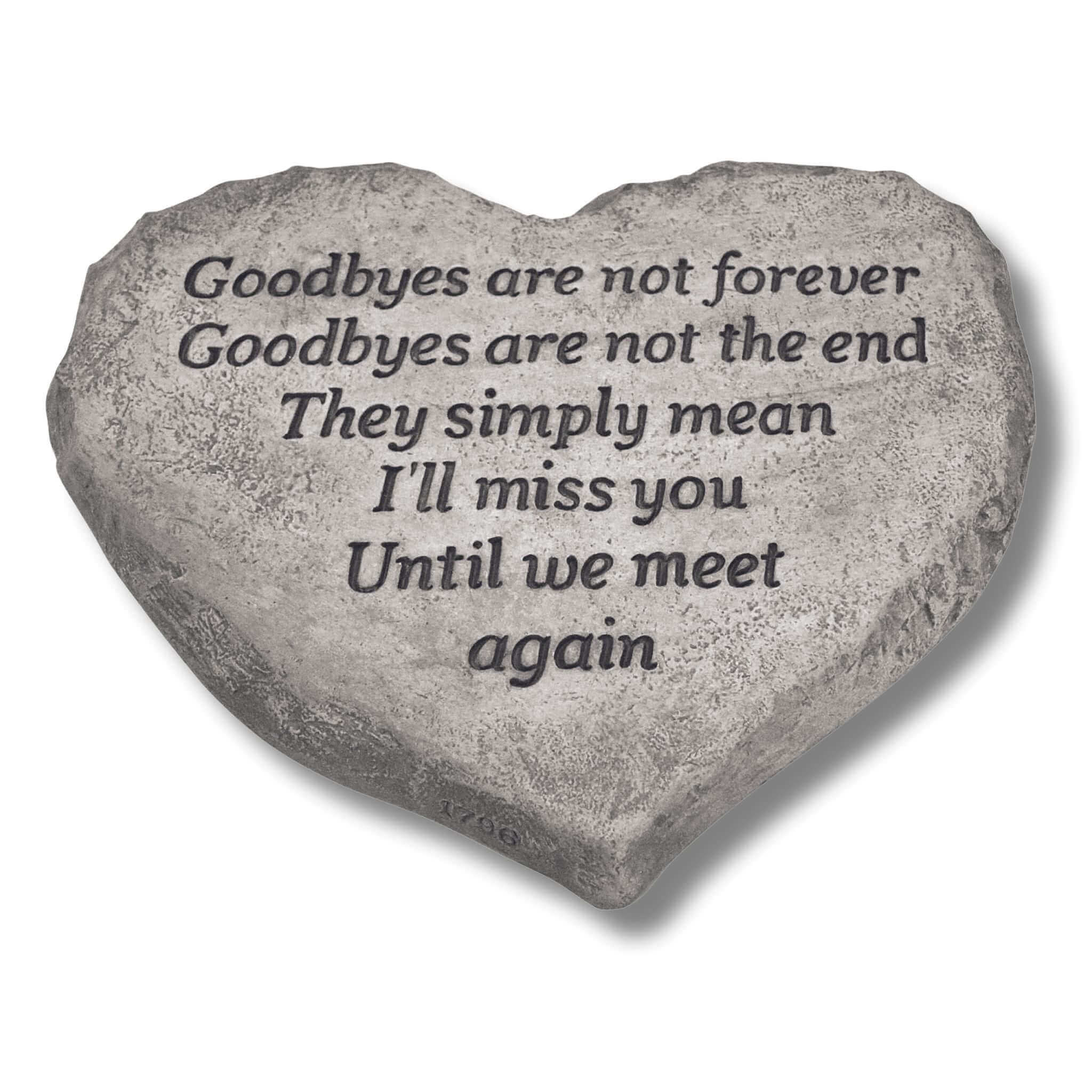 Goodbyes Memorial Concrete Garden Greeting Stone - Massarellis #1796