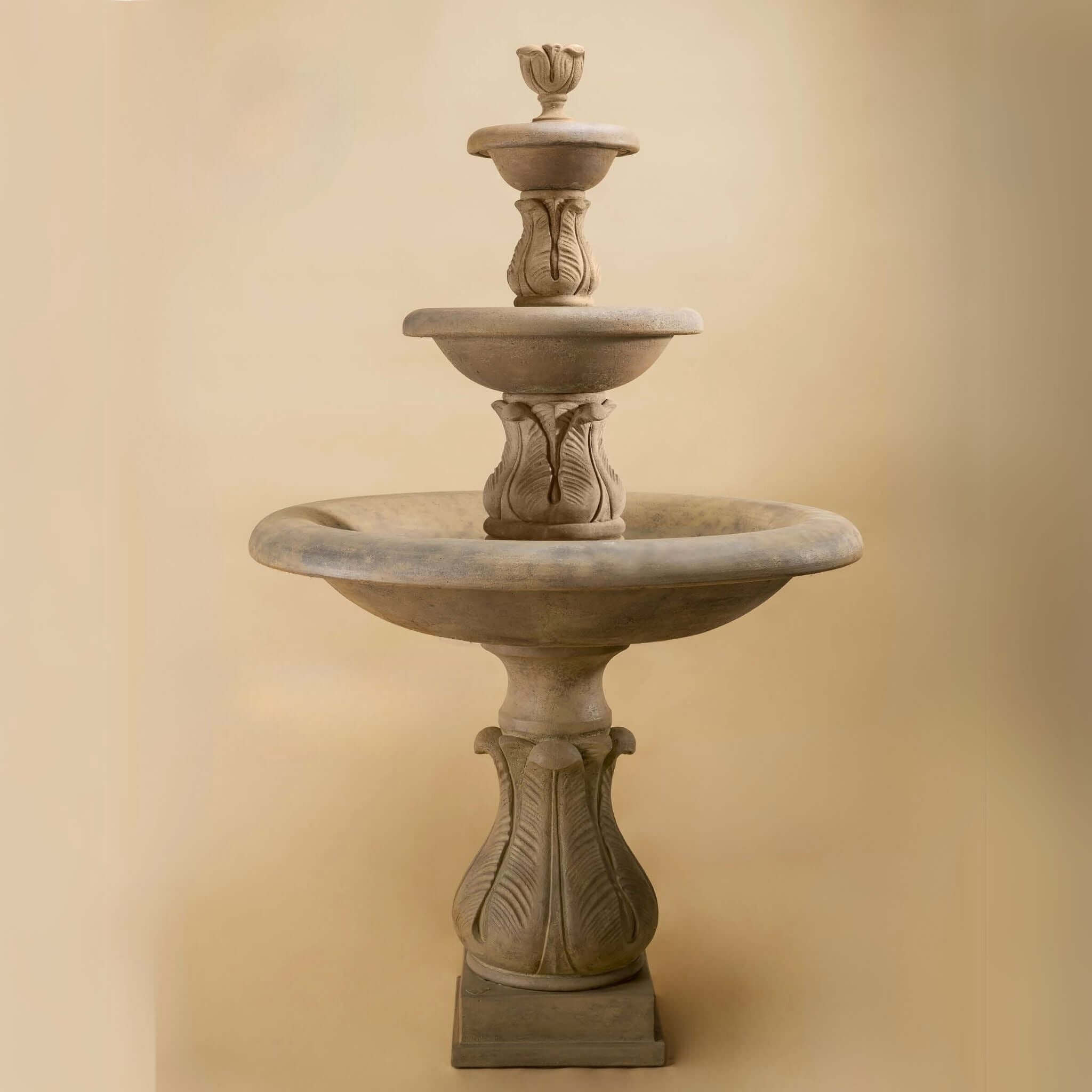Folium 3-Tier Concrete Fountain - Giannini #1689