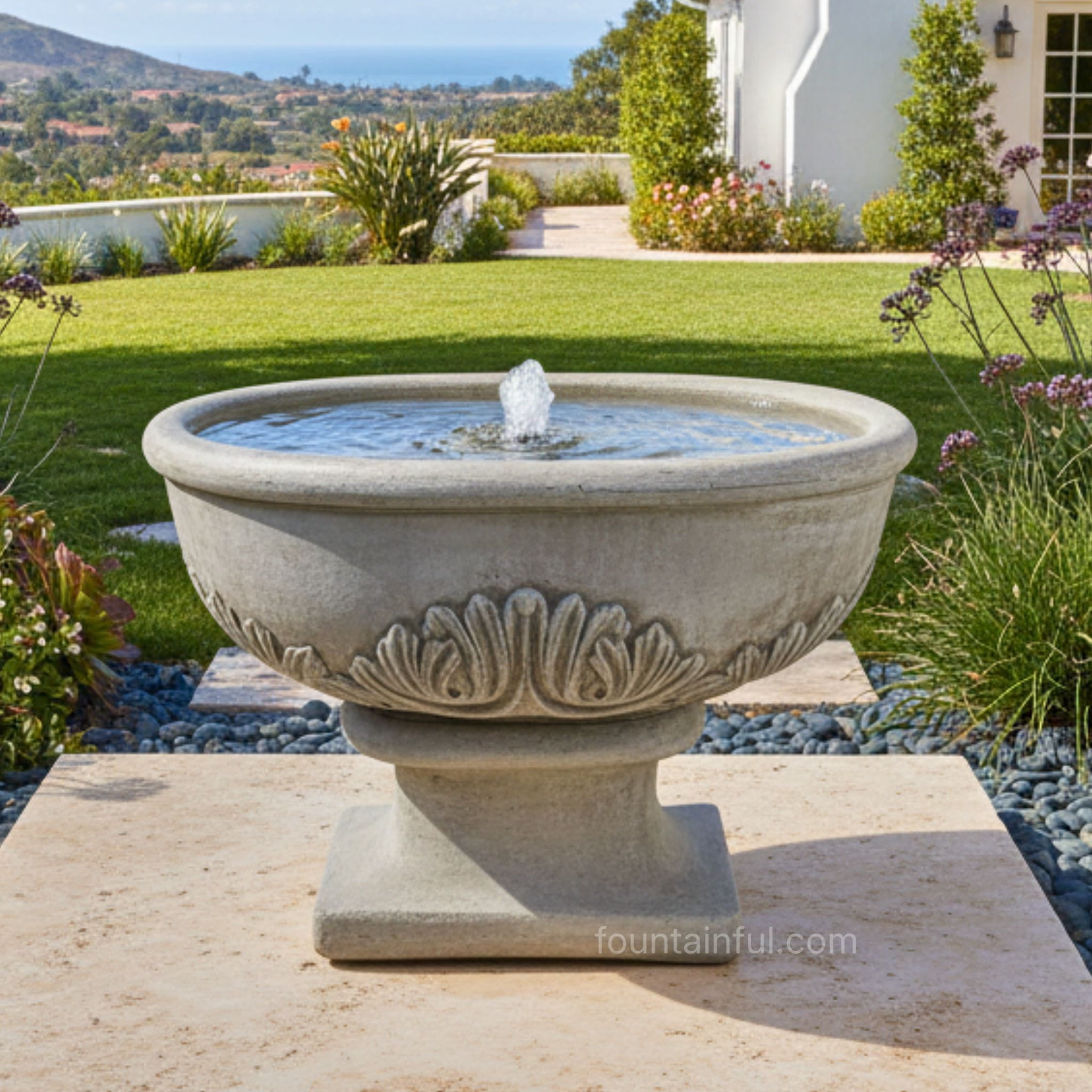 Mandalay Concrete Bubbler Fountain - Fiore #2146FM