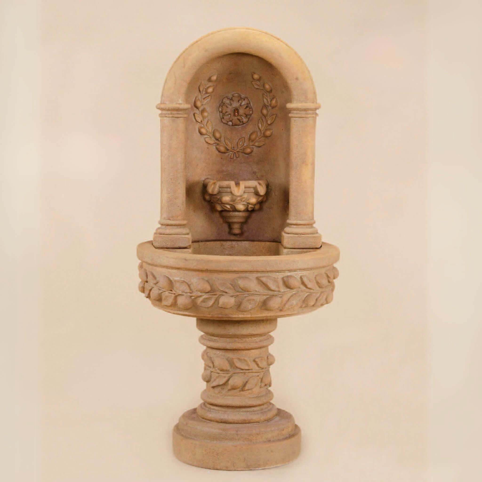 Deruta Lemon Niche Concrete Wall Fountain - Giannini #1206