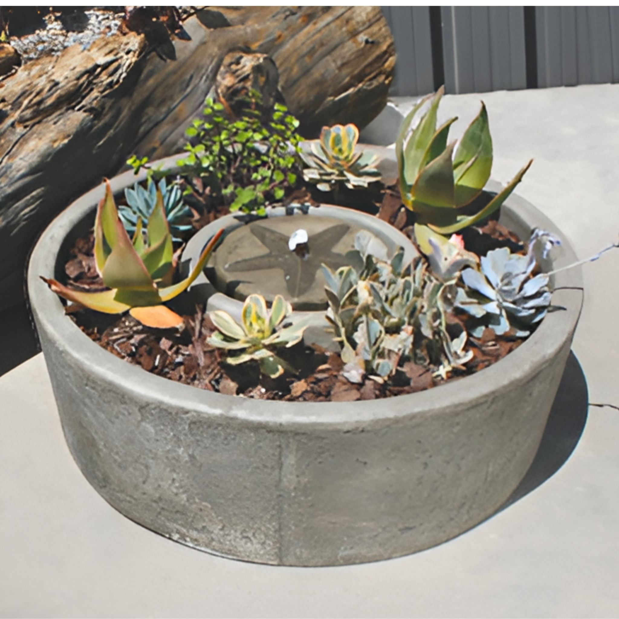 succulent fountain planter Vera Concrete Planter Fountain - Fiore #243