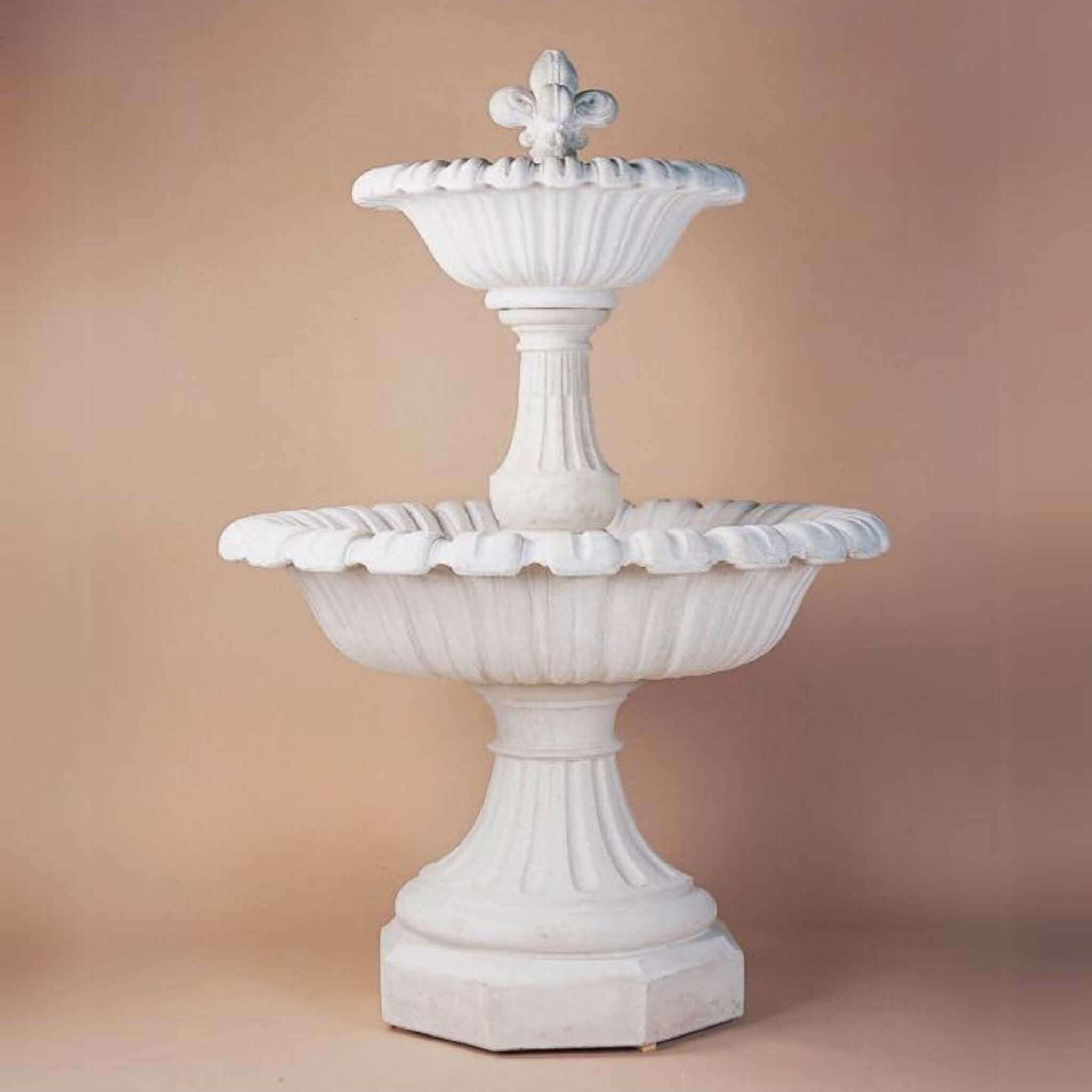 Tuscania 2-Tier Concrete Fountain with Octogon Base - Giannini #1049