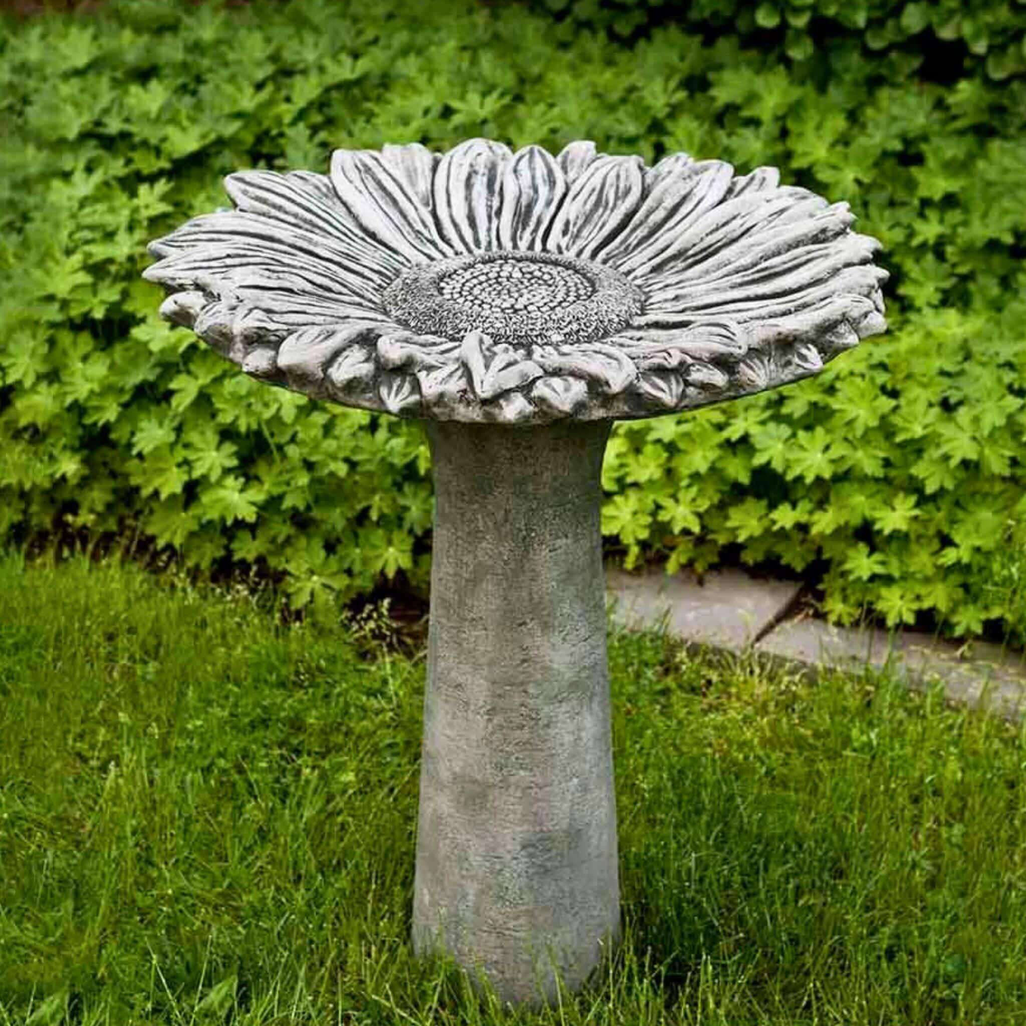 Sunflower Concrete Bird Bath - Campania #B154