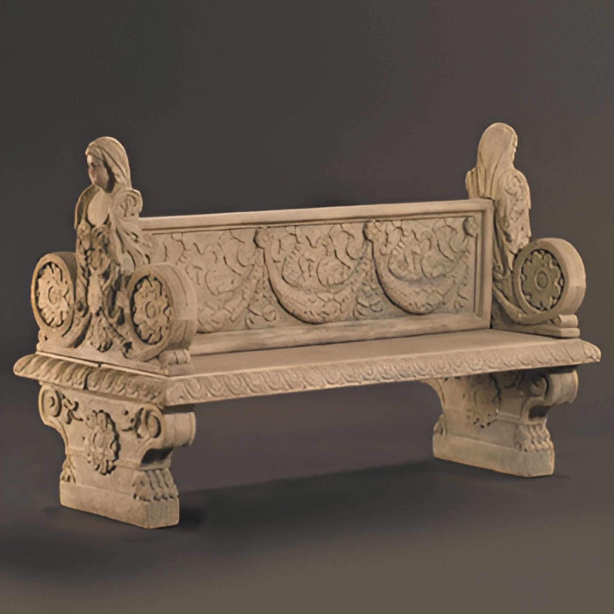 Bench of Nobility 2-Sided Concrete Garden Bench - Fiore #629