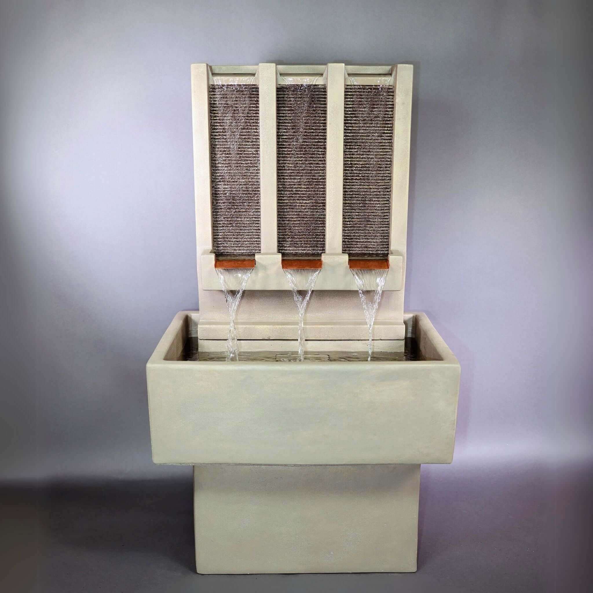 Tri Lamina Brentwood Concrete Wall Fountain - Giannini #1825
