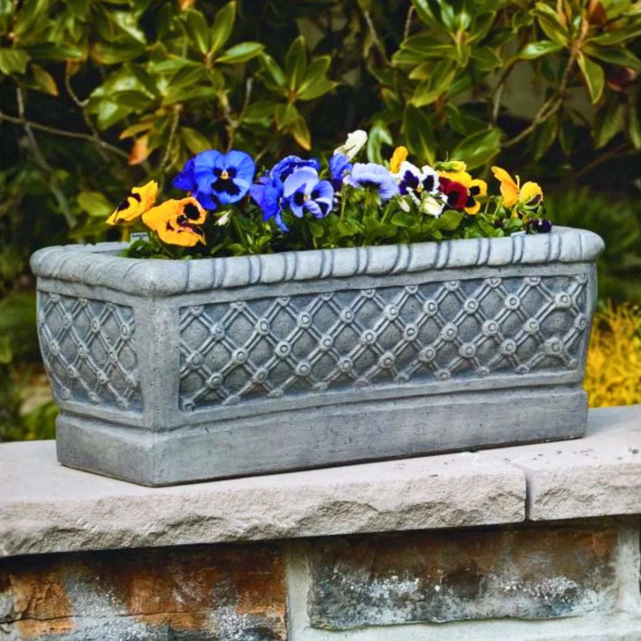 Weaved Concrete Box Planter - Massarellis #6150