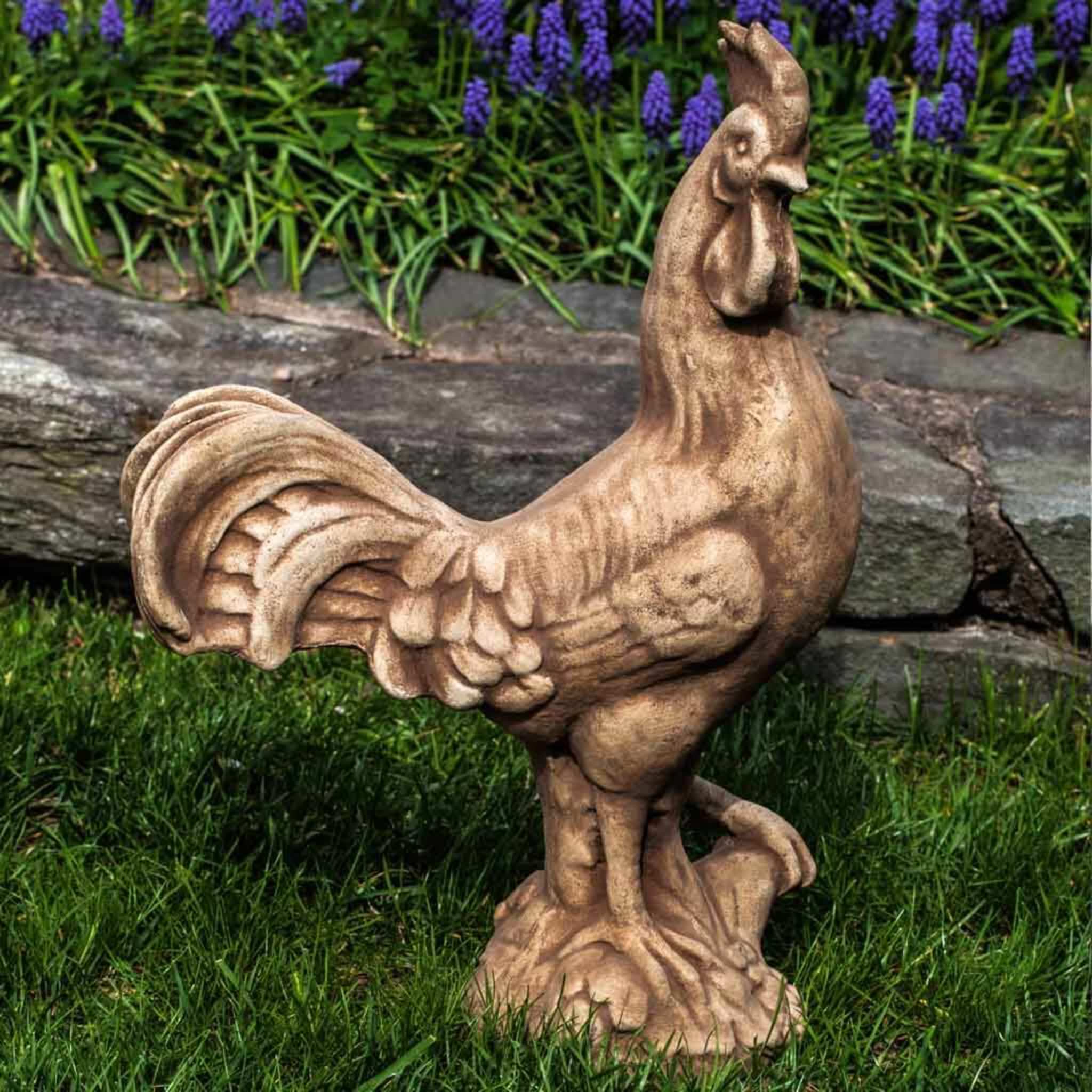 Antique Rooster Concrete Garden Statue - Campania #A500 - Farmhouse Decor