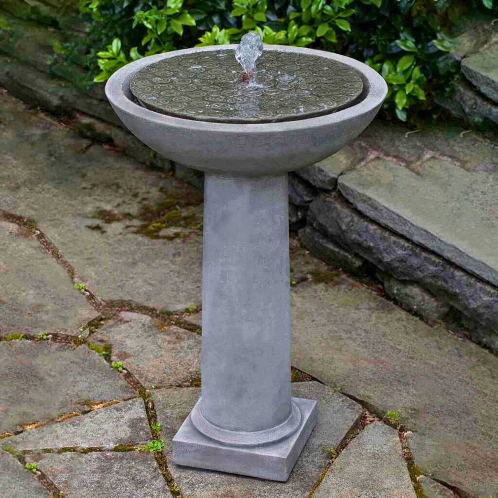 Cirrus Concrete Birdbath Fountain - Campania #FT246