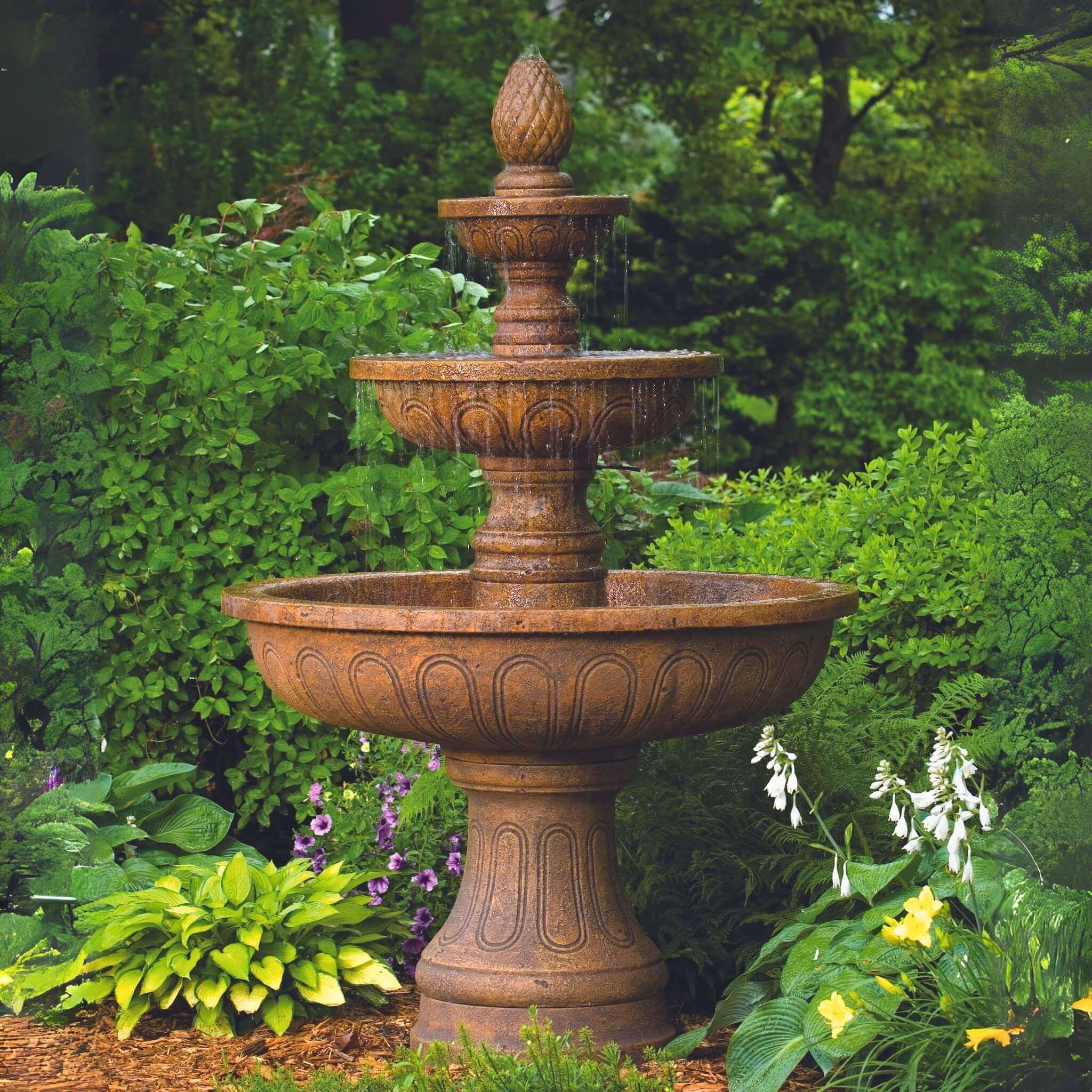 Pavasa 3-Tier Concrete Fountain - Massarellis #3695