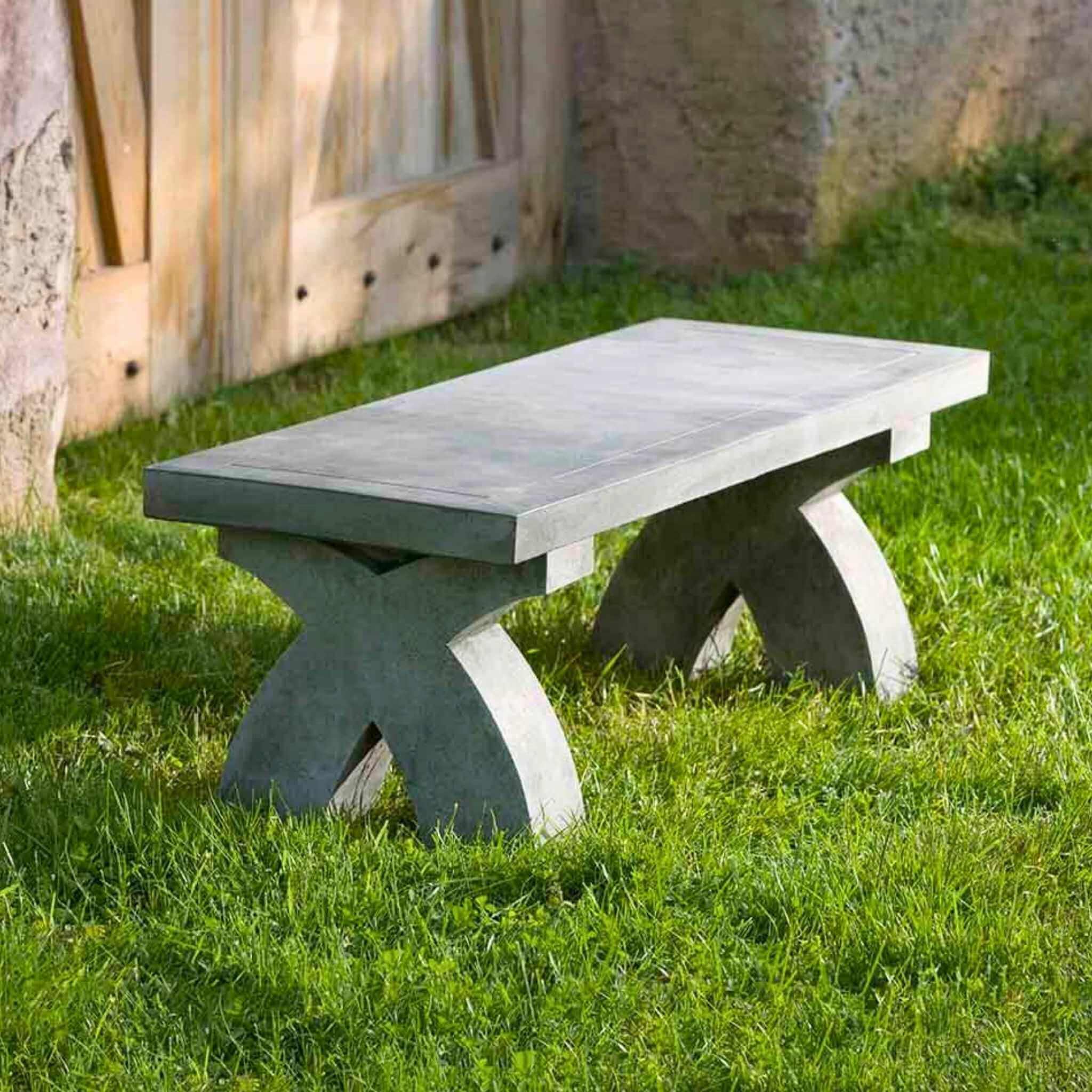 The X Concrete Garden Bench - Campania #BE111