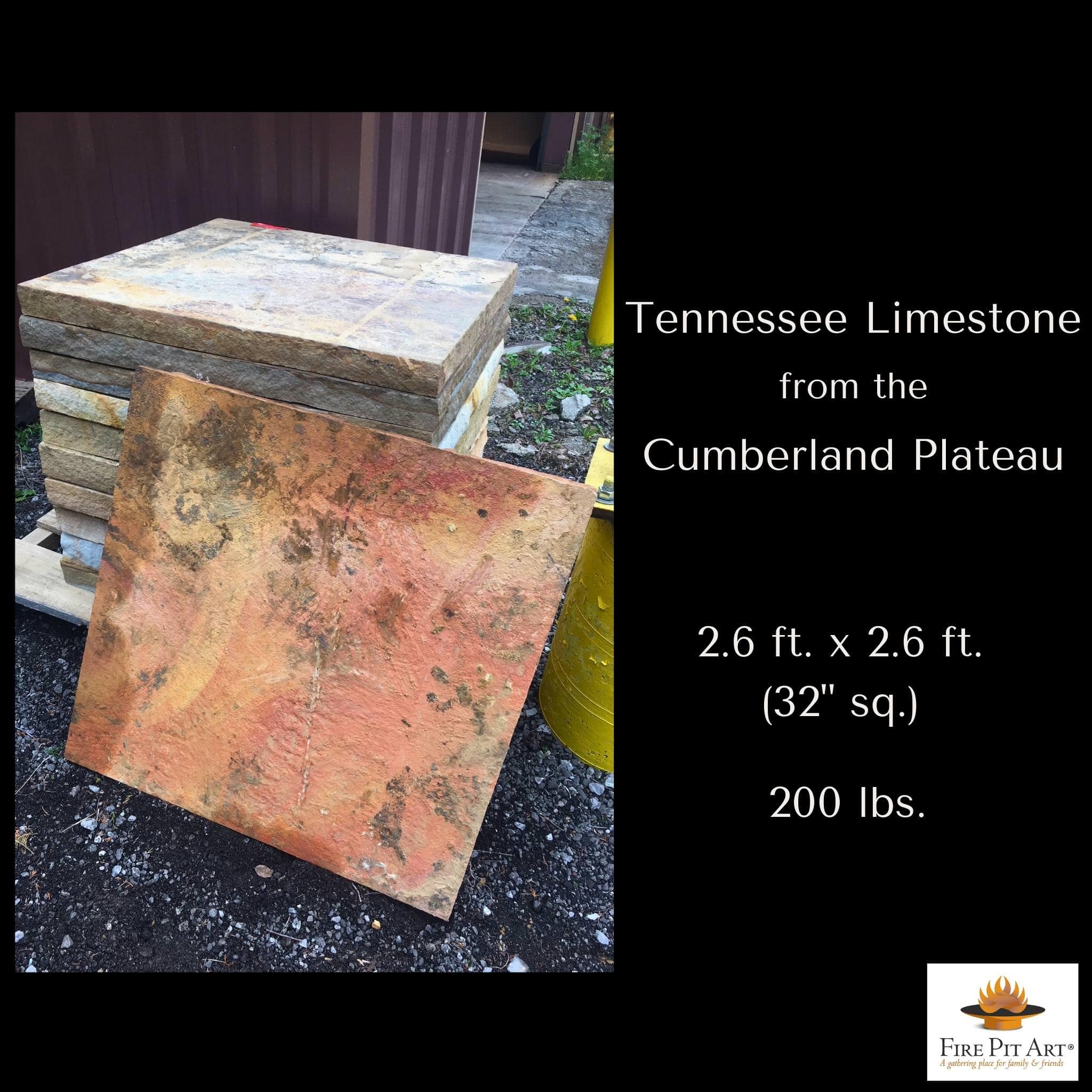 Limestone Fire Pit Base - Crab Orchard Flagstone - Fire Pit Art