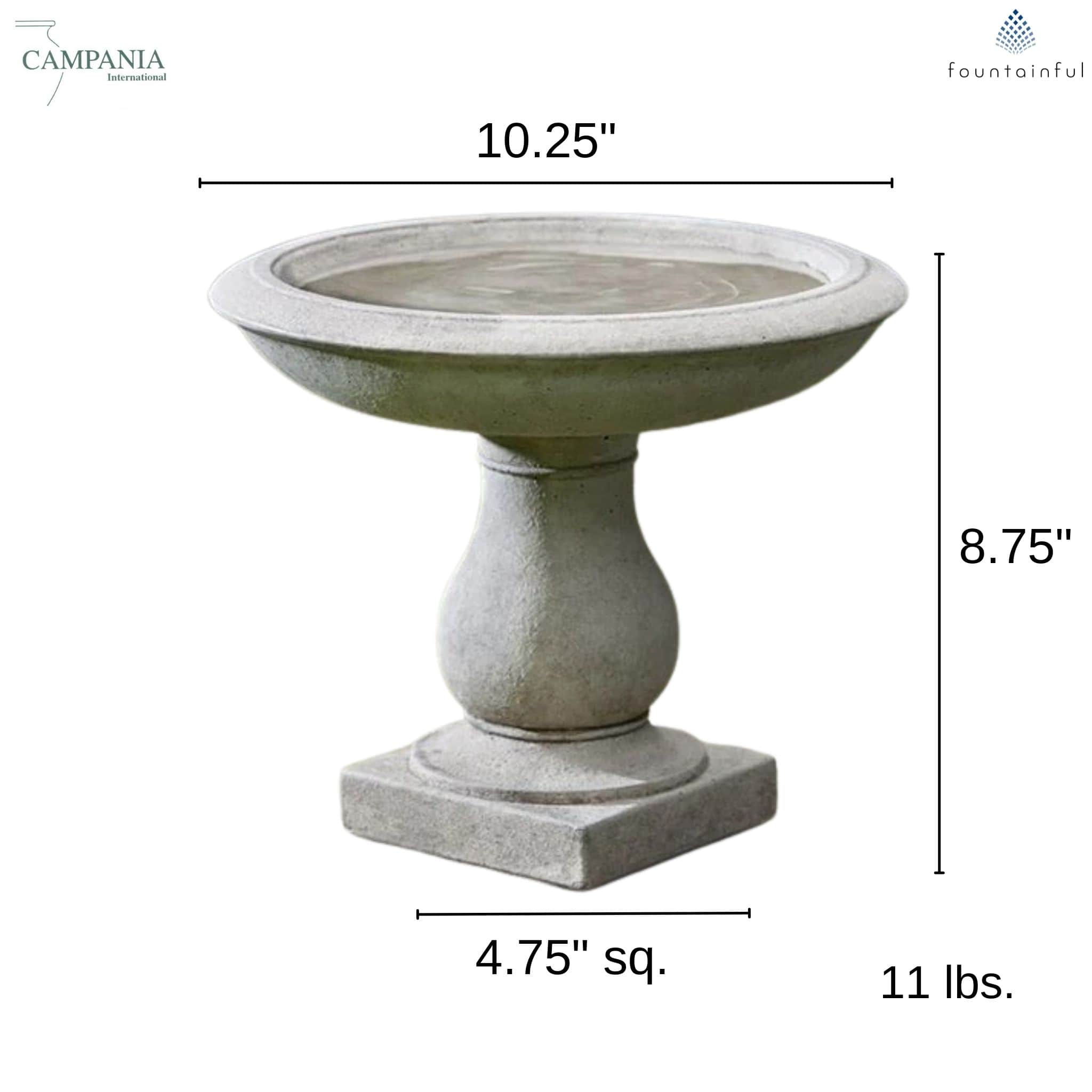 Beauvoir Concrete Bird Bath - Campania #B141
