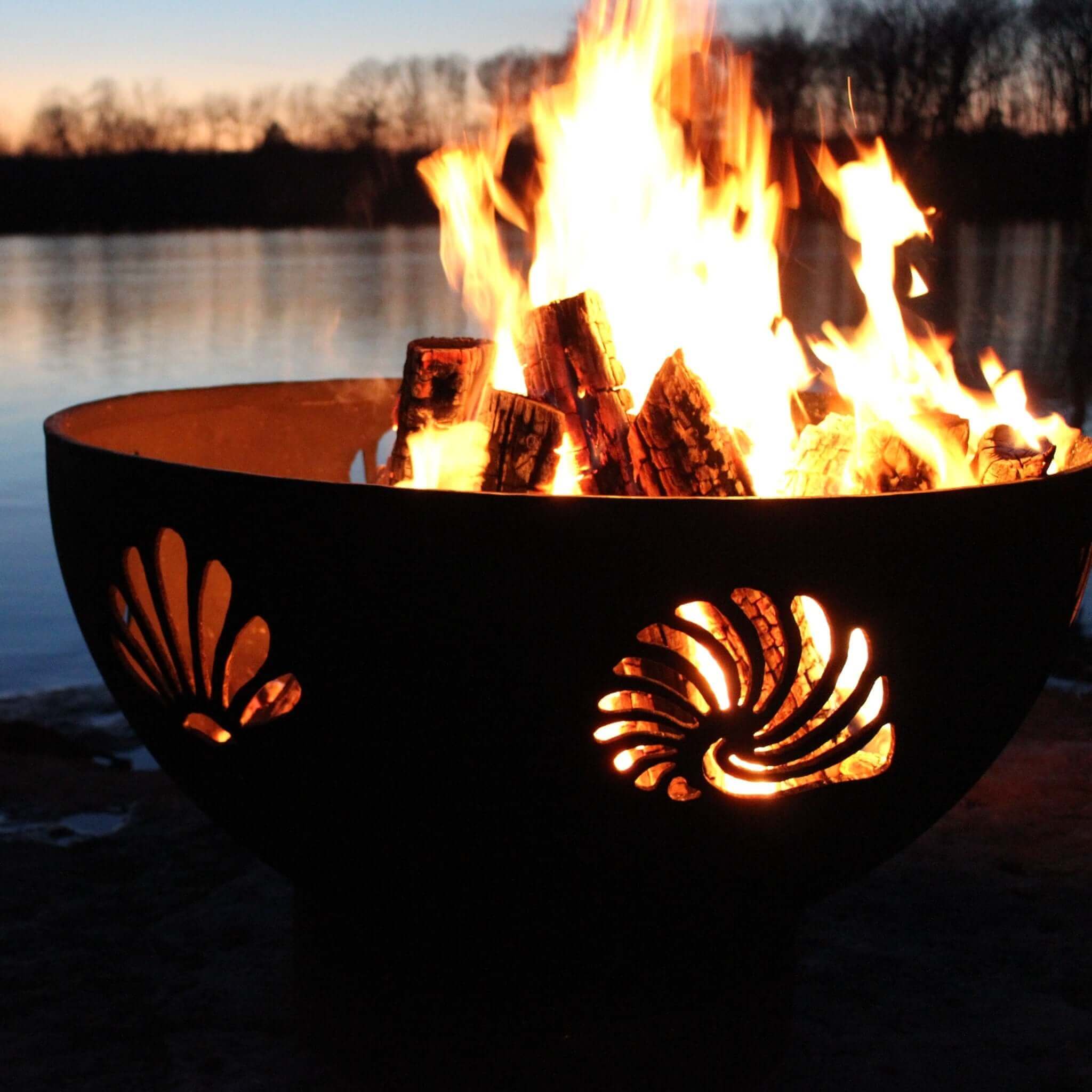 Beachcomber Wood Burning Fire Pit in Steel - Fire Pit Art