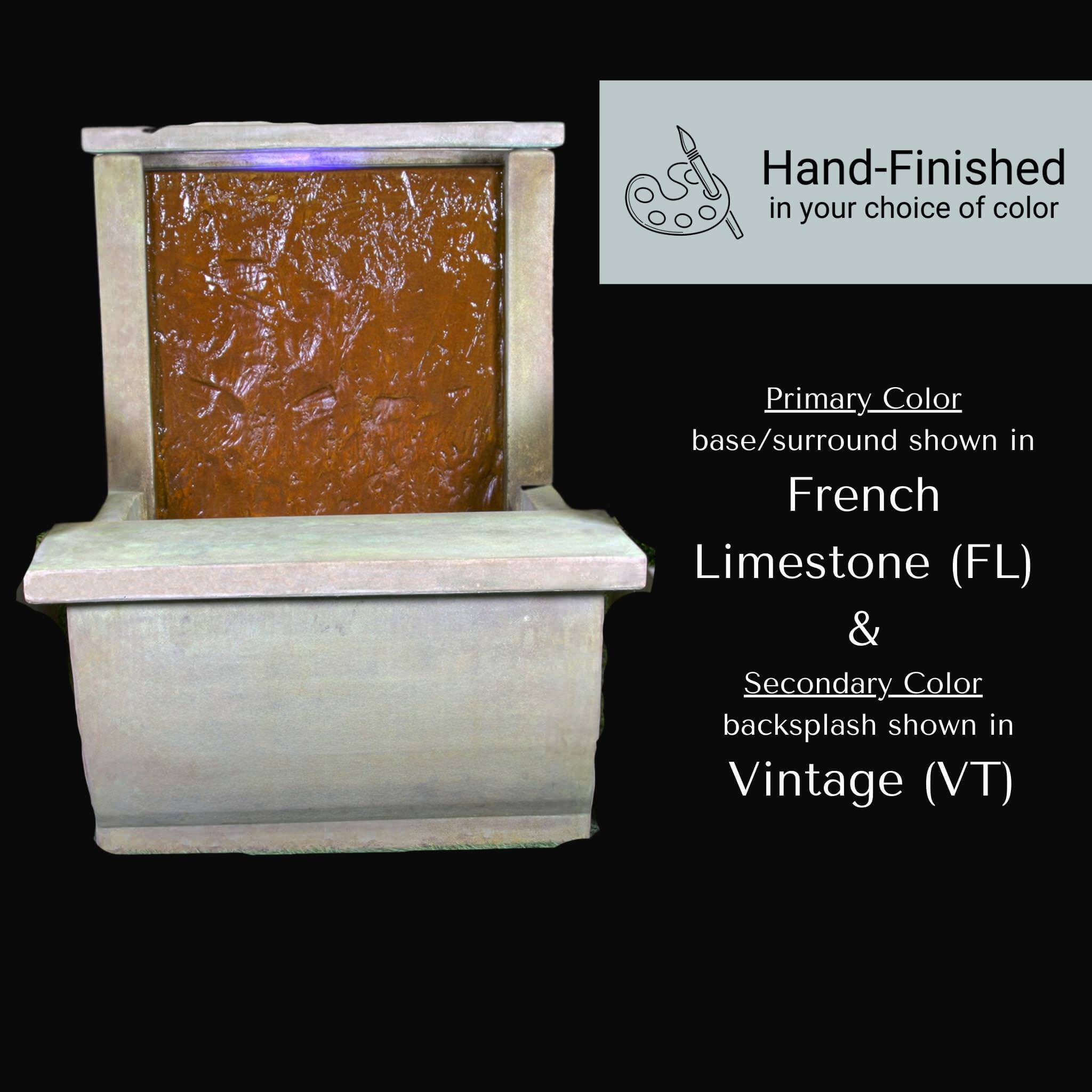 Slate Water Wall & Bench Concrete Fountain - Giannini #1726