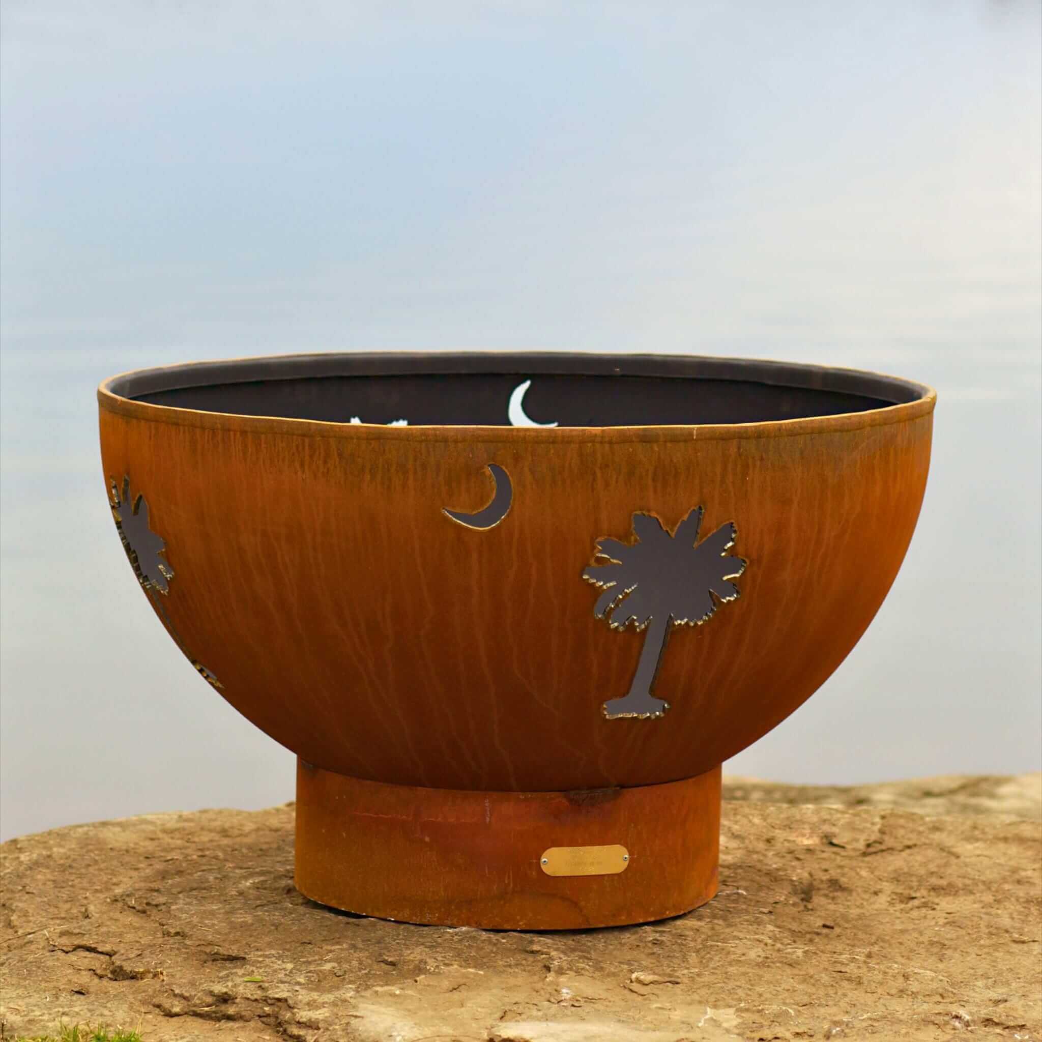 Tropical Moon Gas Fire Pit in Steel - Fire Pit Art