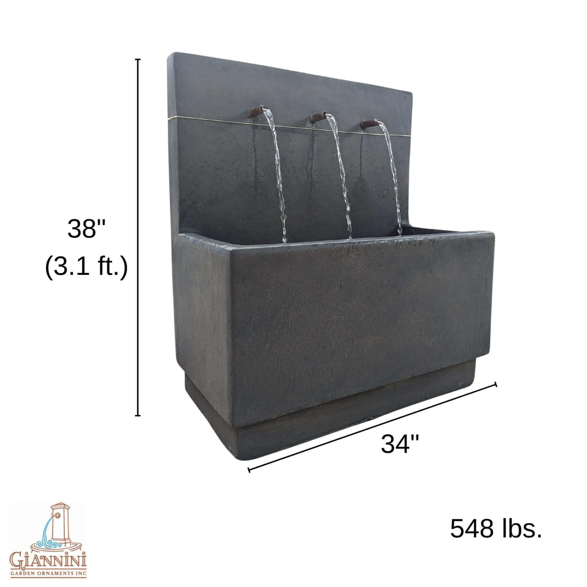 Tribus Concrete Wall Fountain - Giannini #1710