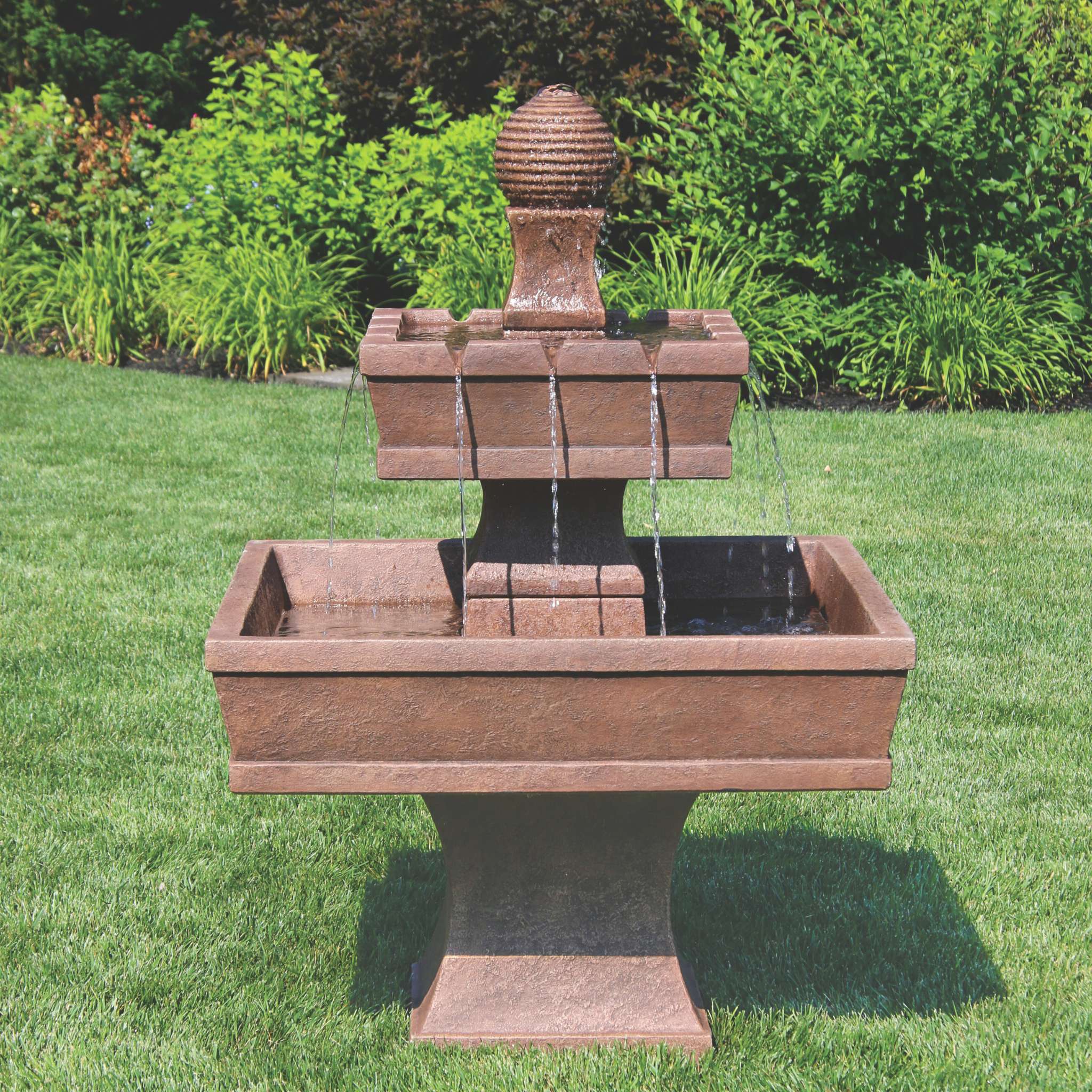 Oliveto 2-Tier Concrete Fountain - Massarellis #3634