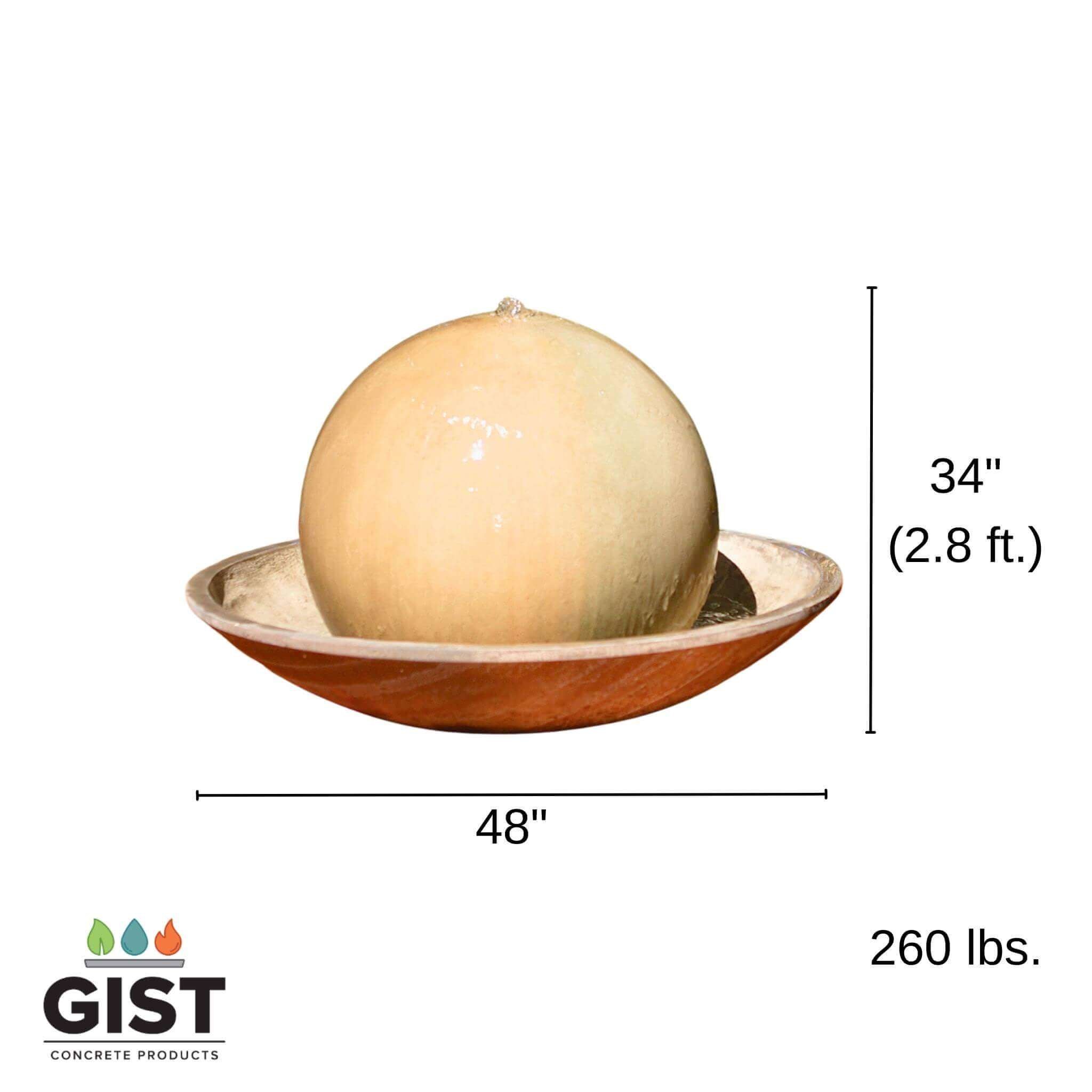 Ball and Wok Concrete Fountain - GIST Fountains