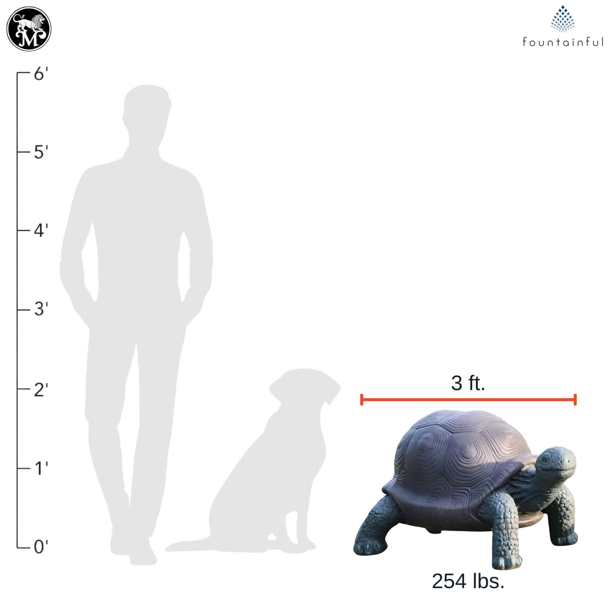 Giant Tortoise Concrete Garden Statue - Massarellis #2352