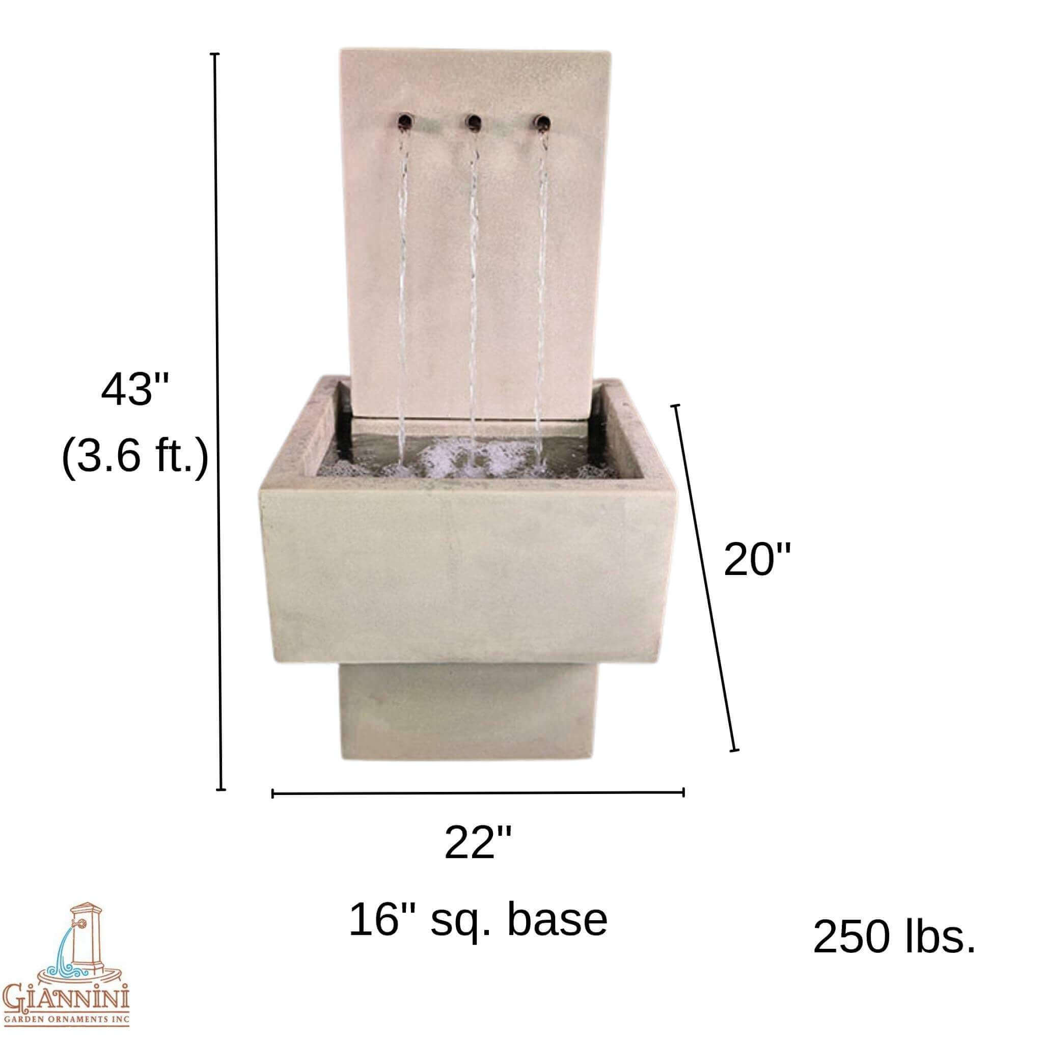 Tribus Patio Concrete Wall Fountain - Giannini #1776