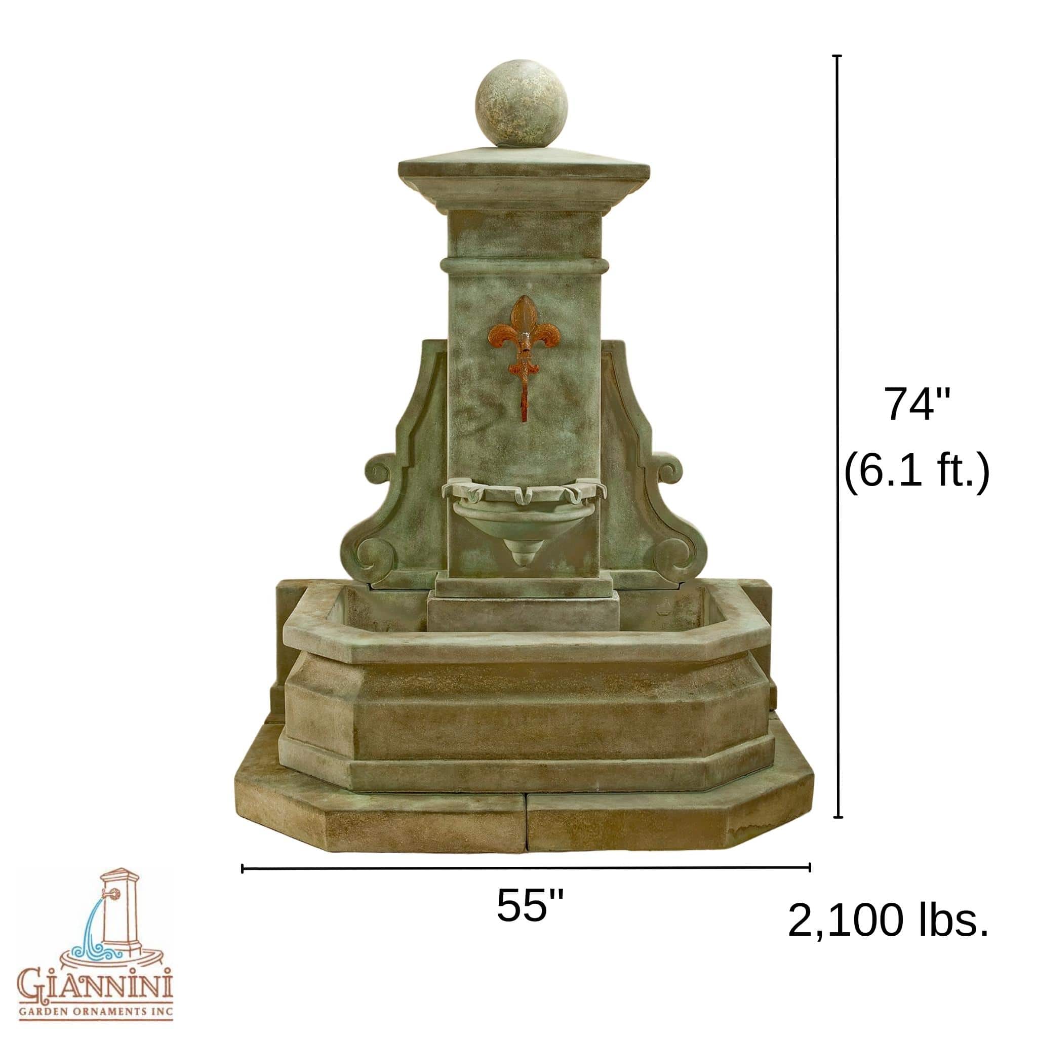 Avignon Concrete Wall Fountain - Giannini #1617