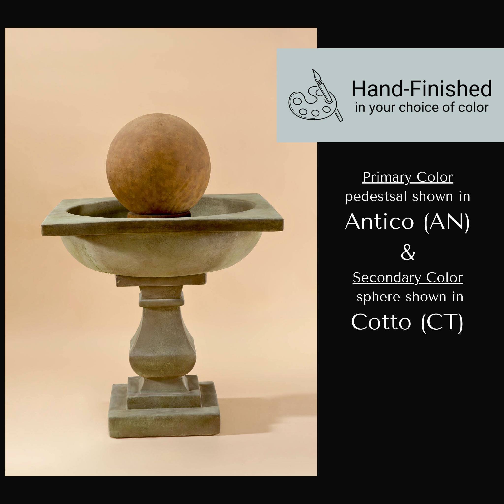 Lunara Concrete Sphere Fountain - Giannini #1669