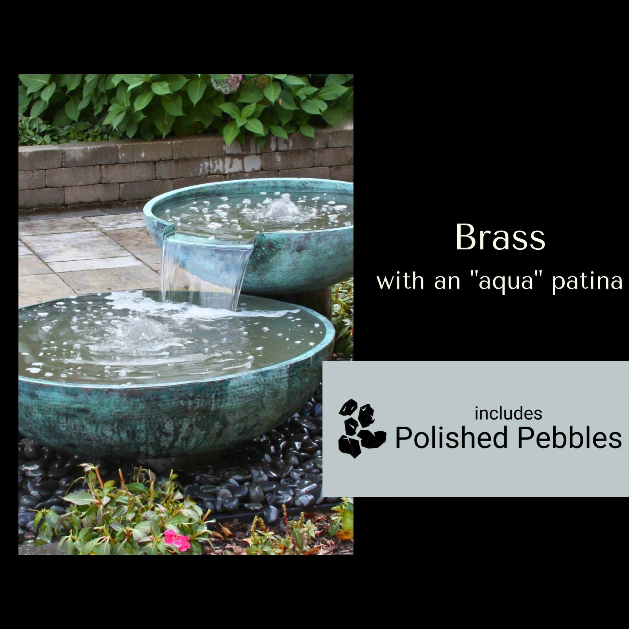 Double Spillway Brass Bowl Fountain - Complete Kit - Blue Thumb