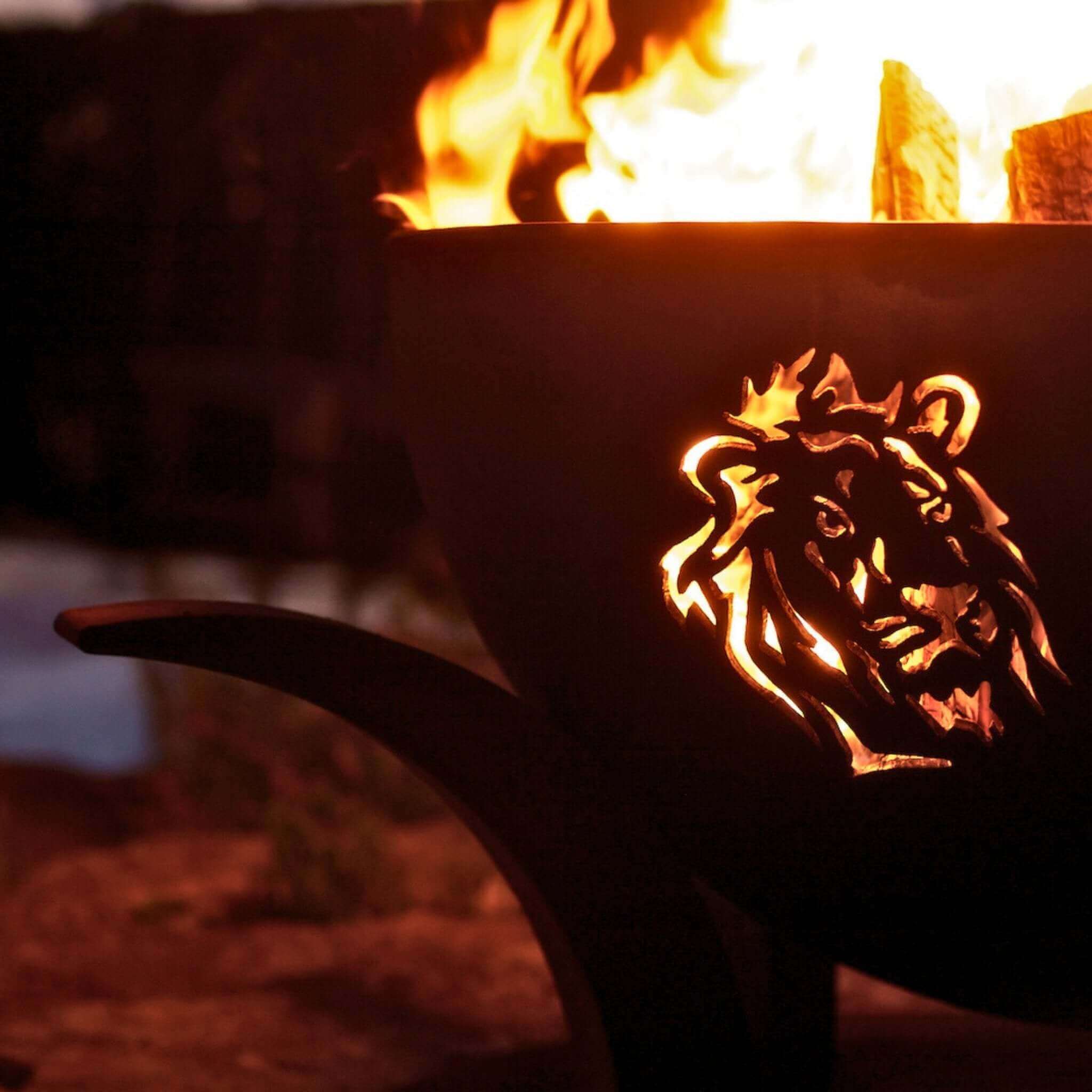 Africa's Big Five Wood Burning Fire Pit in Steel - Fire Pit Art