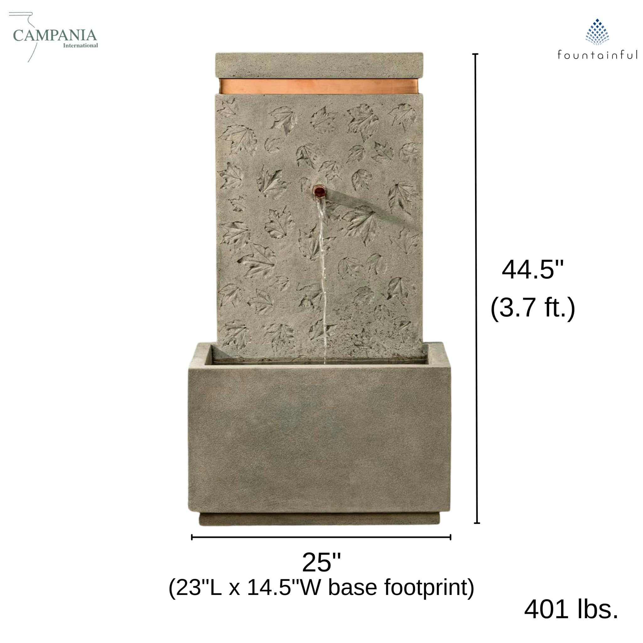 Autumn Sonata Concrete Wall Fountain - Campania #FT457