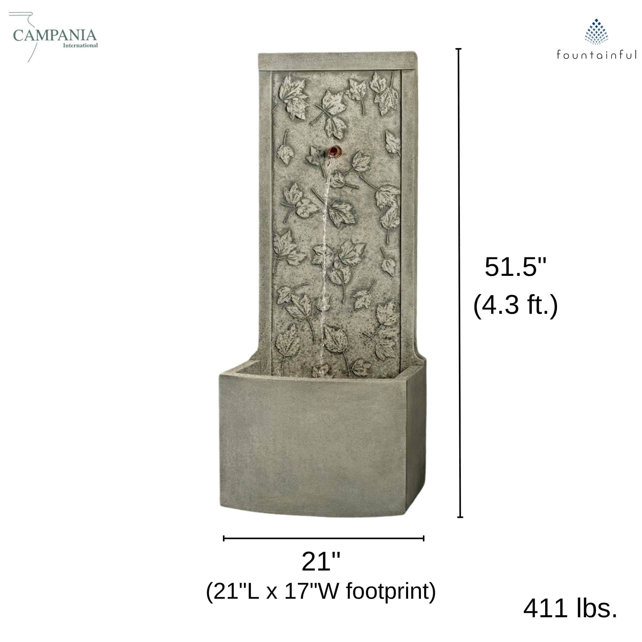 Sugar Hill Concrete Wall Fountain - Campania #FT462