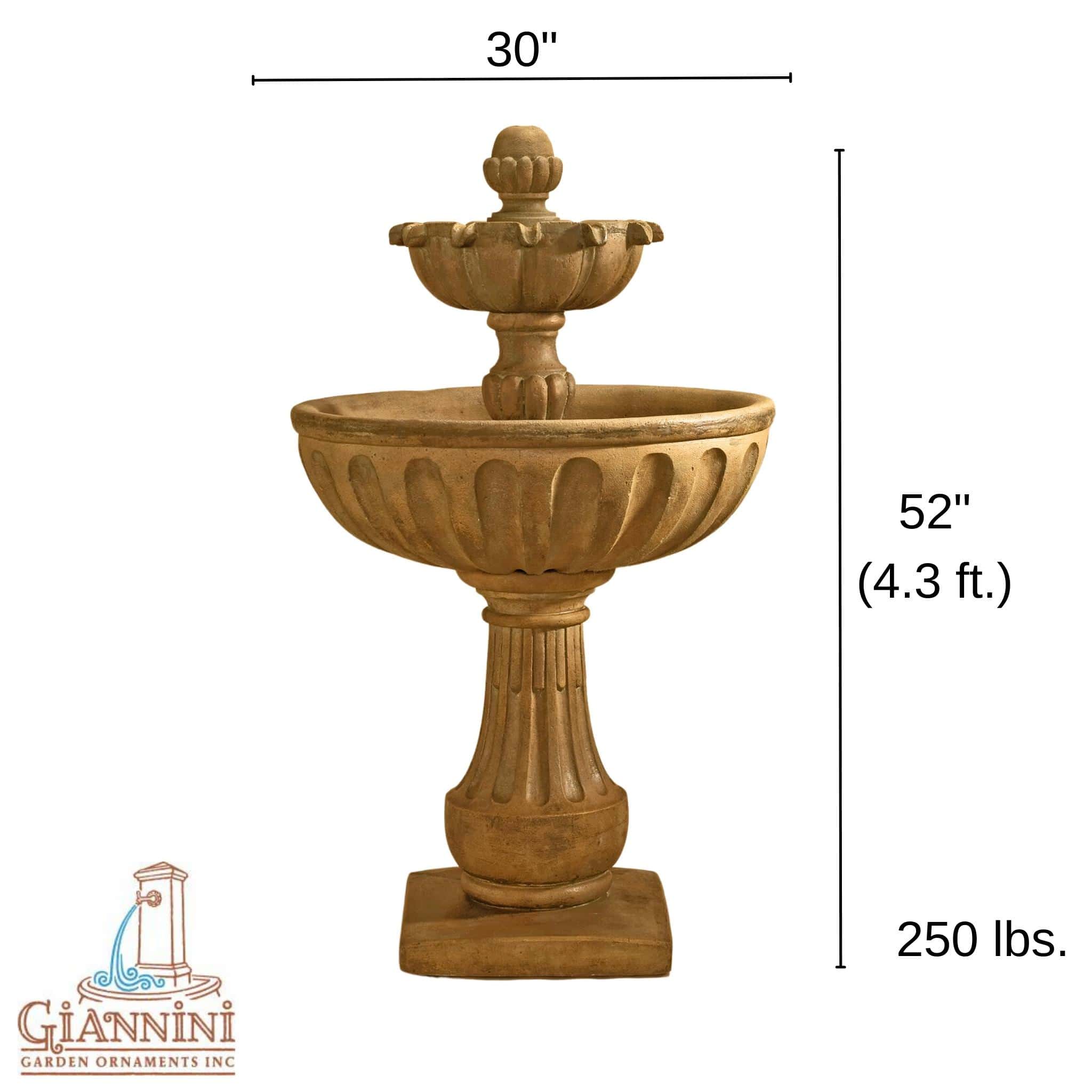 Valeria 2-Tier Concrete Fountain - Giannini #1626