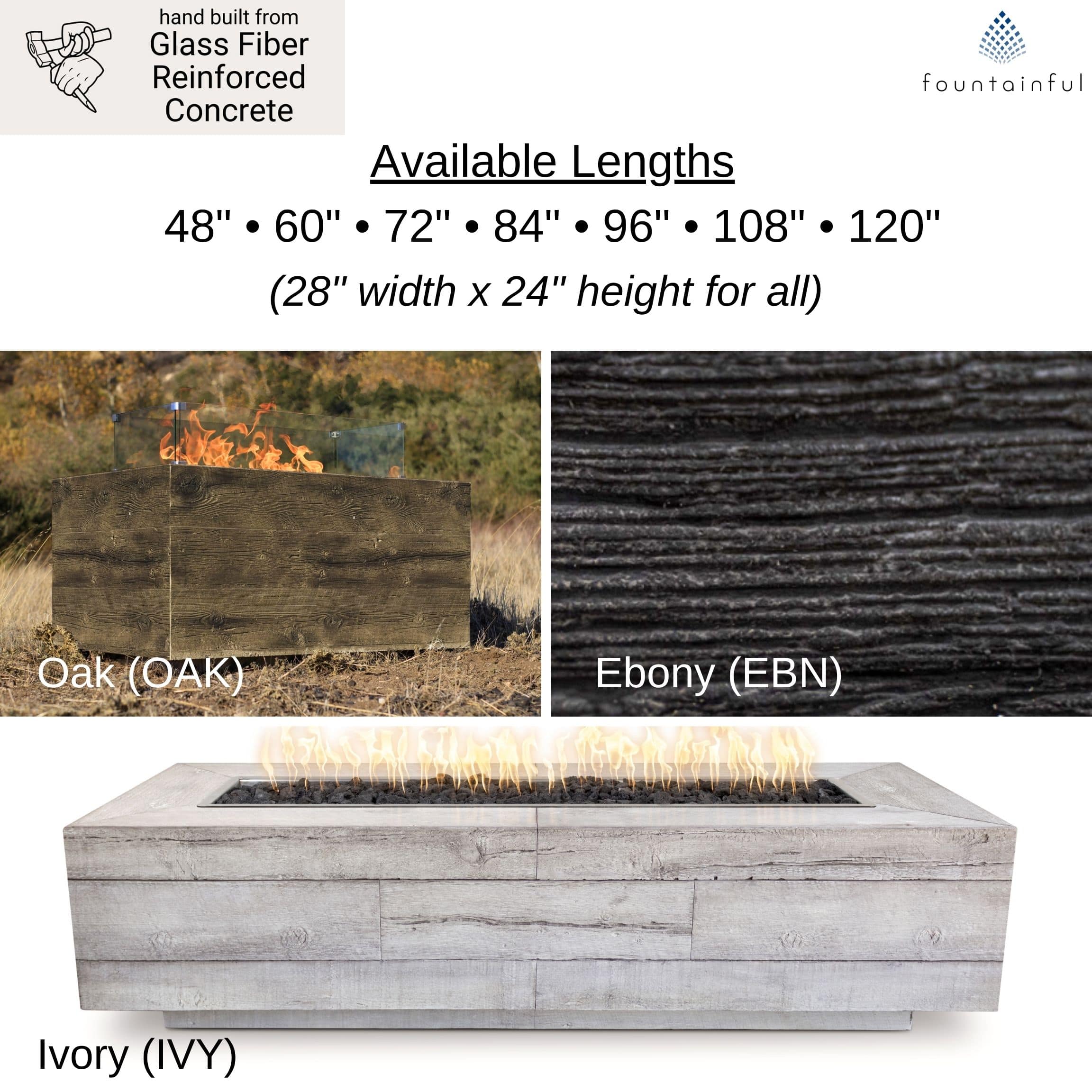 Catalina "Woodgrain" Concrete Gas Fire Pit - The Outdoor Plus