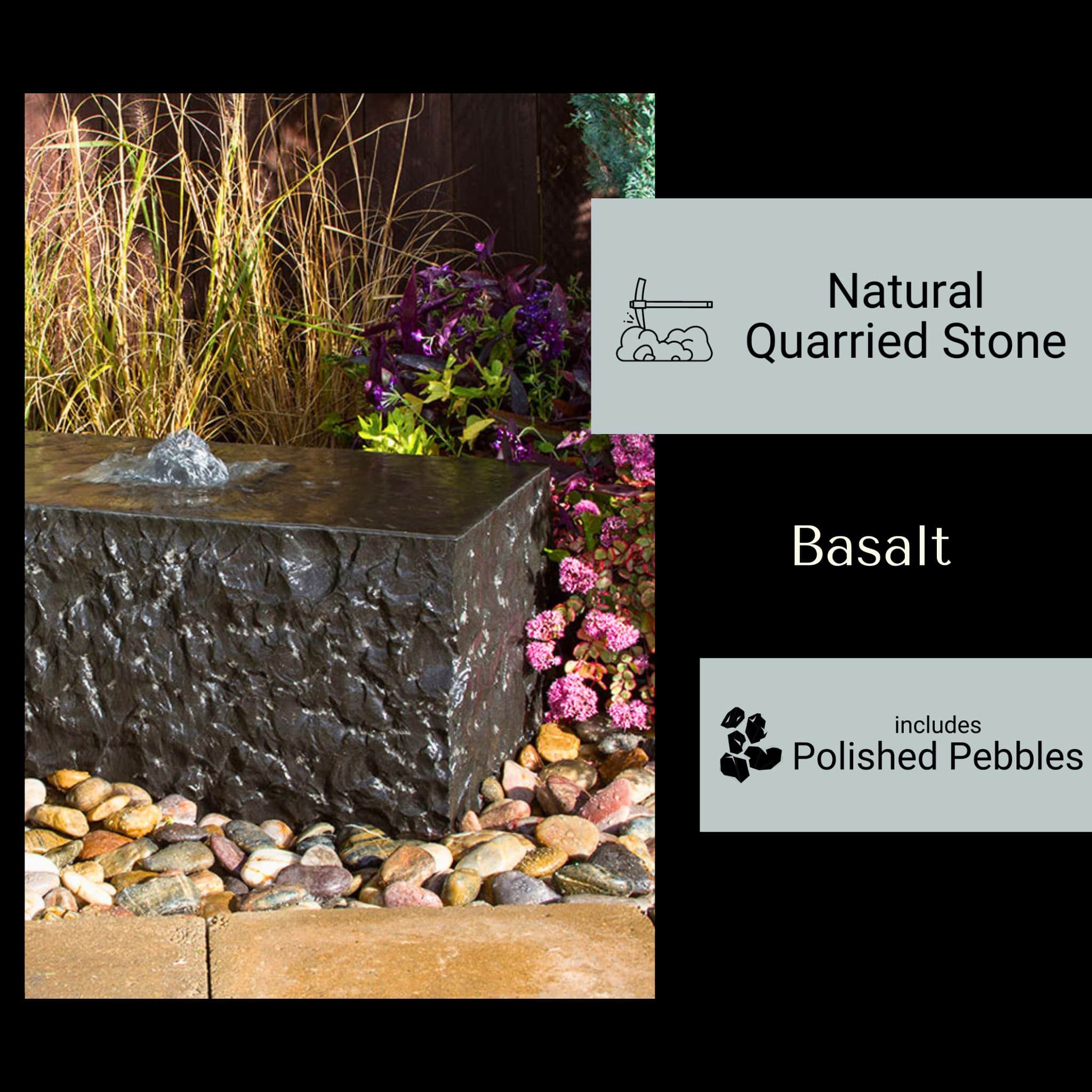 Basalt Block "Shizukesa" Fountain - Complete Kit - Blue Thumb