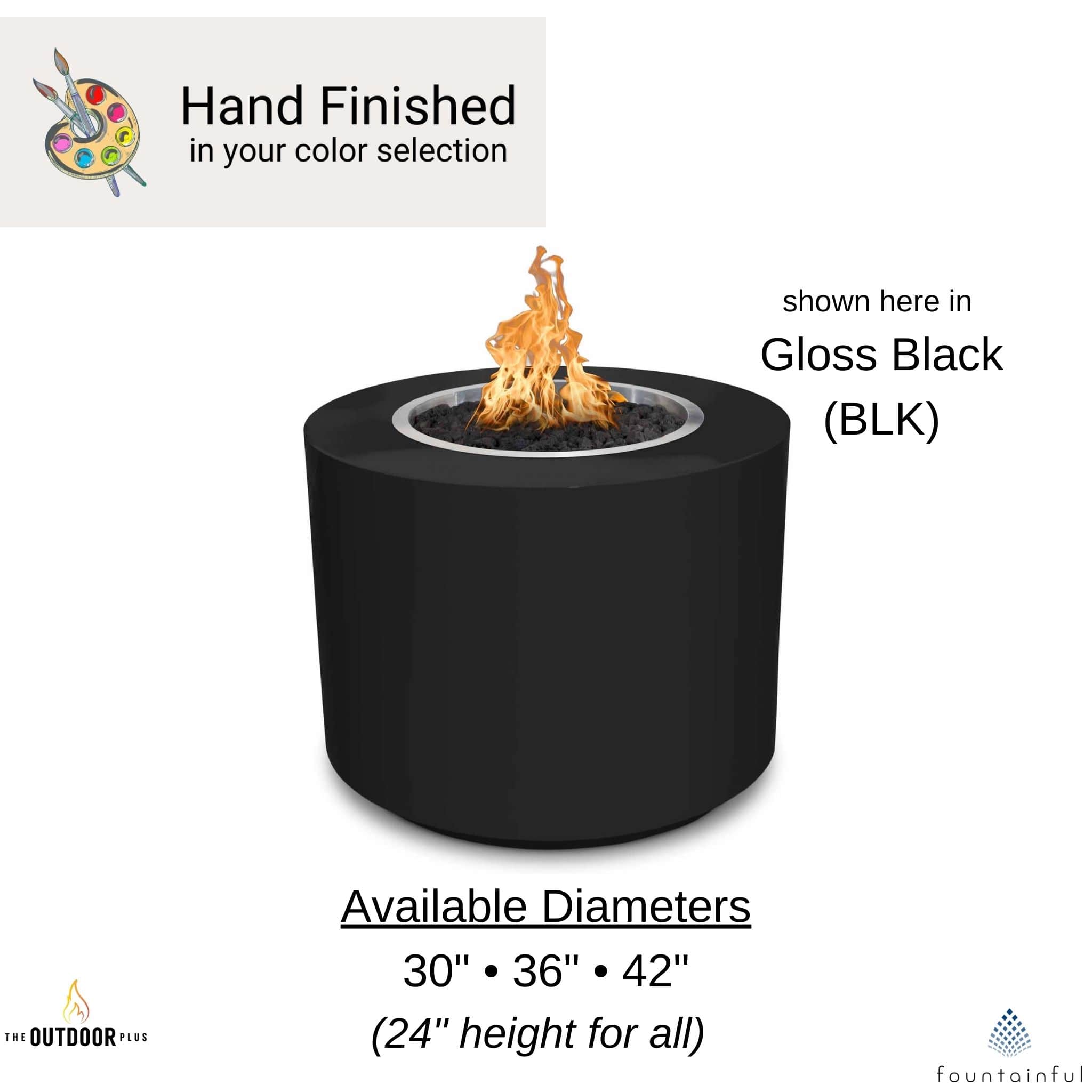 Beverly Steel Round Gas Fire Pit - Outdoor Plus