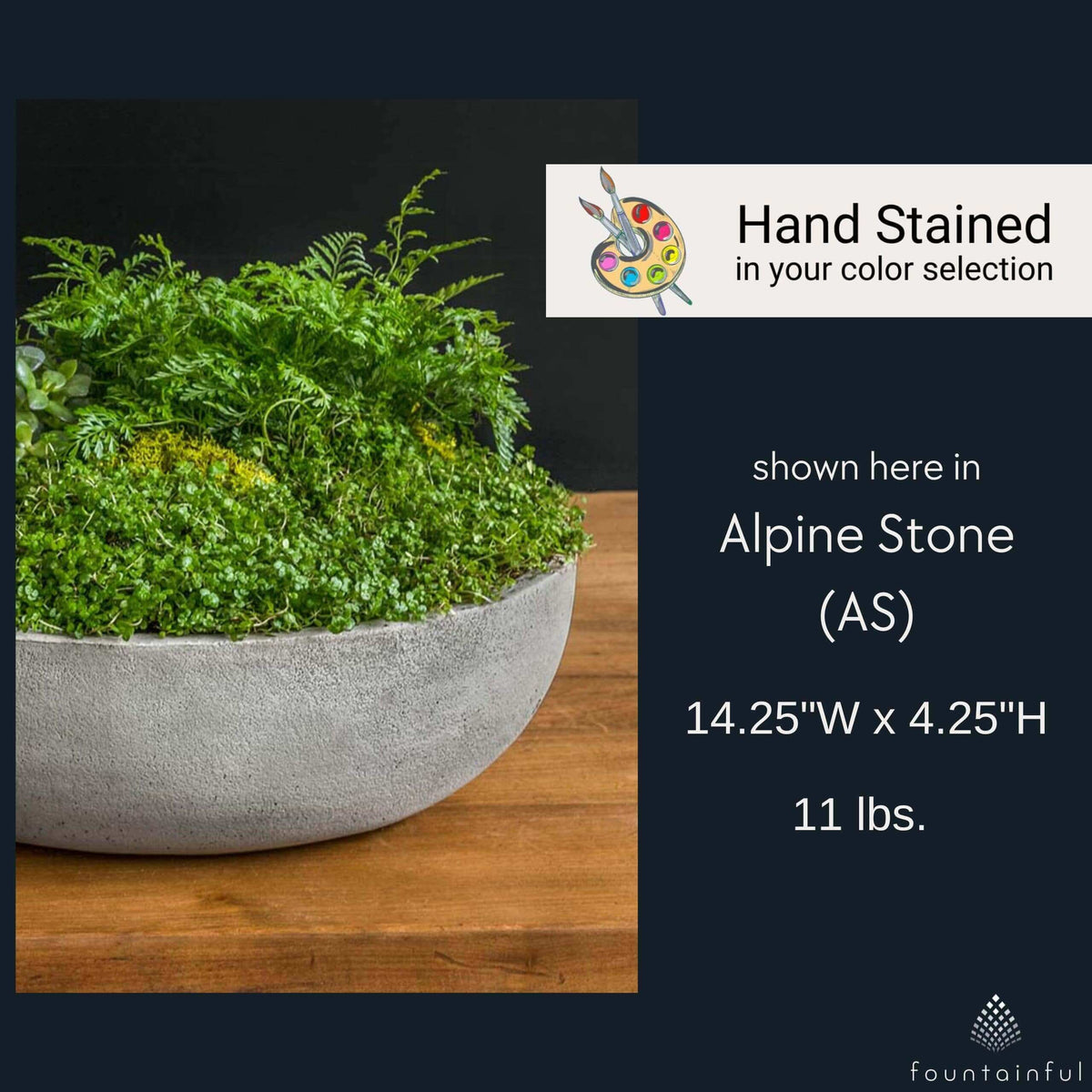 Terrace Bowl Medium Concrete Planter - Campania #P897
