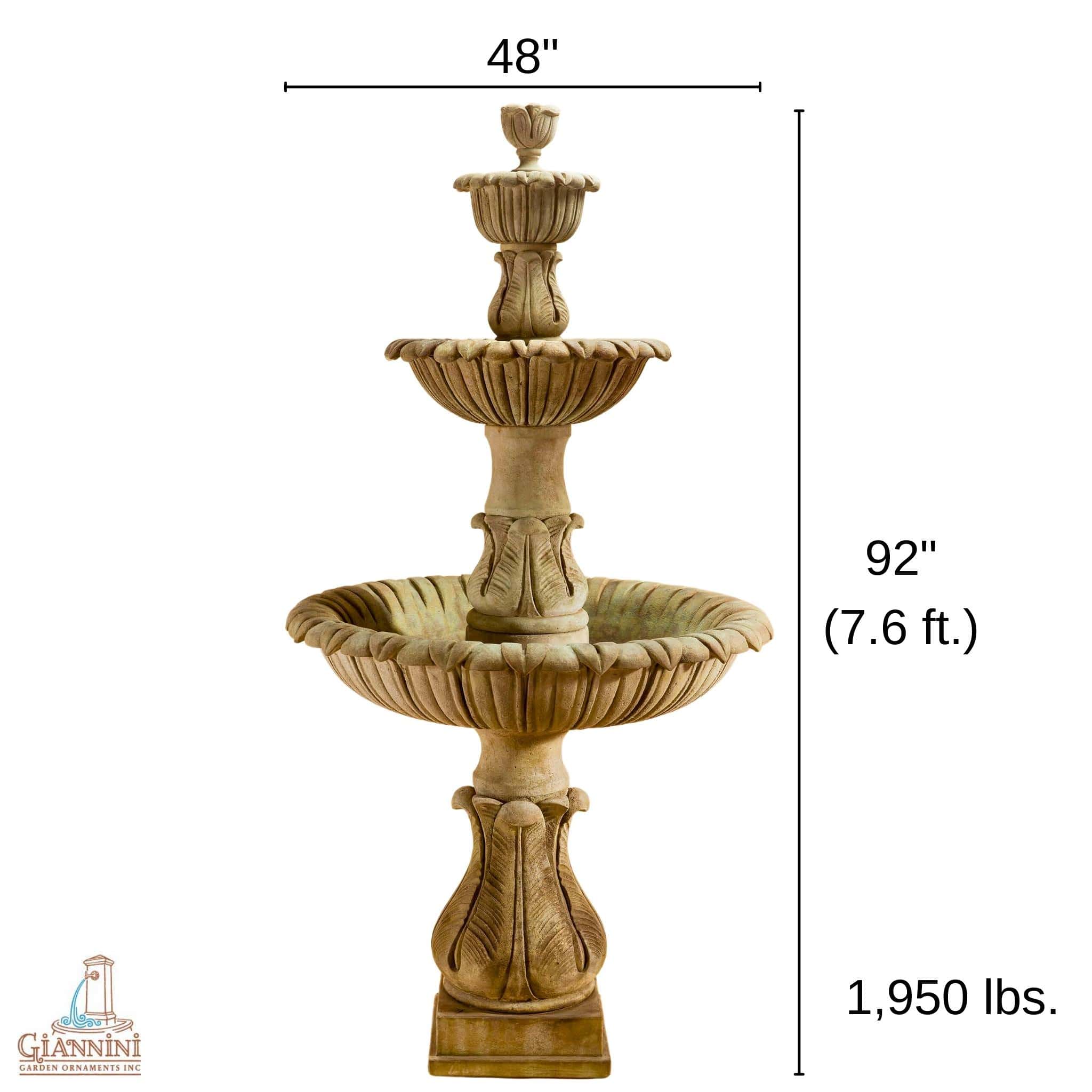 Altus Calanthia 3-Tier Concrete Fountain - Giannini #1682