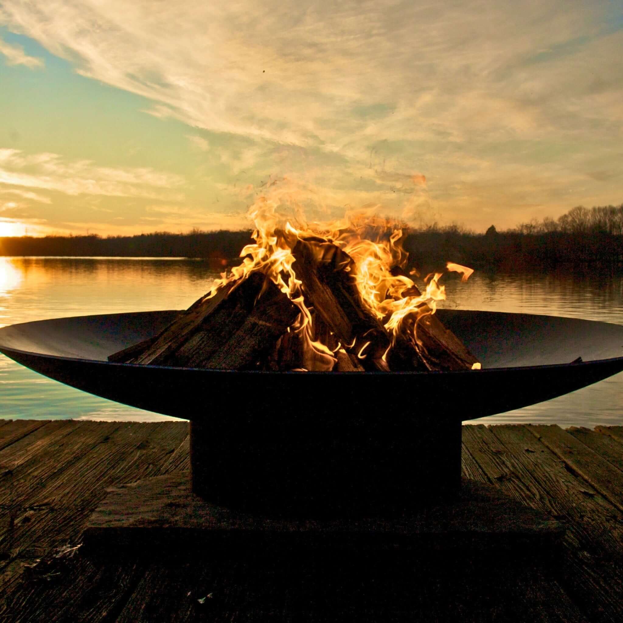 Asia Series Wok-Style Wood Burning Fire Pit in Steel - Fire Pit Art